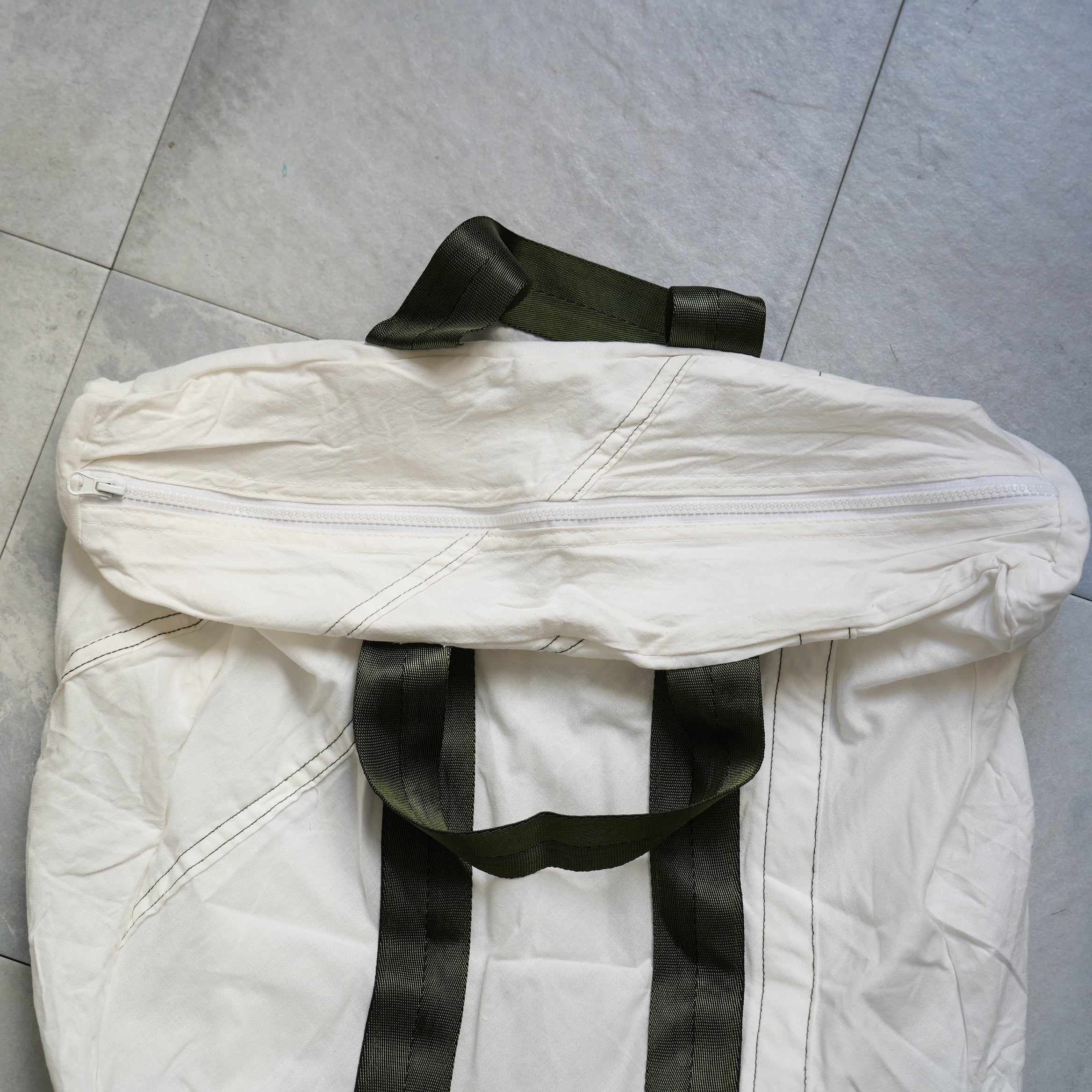 Vintage Parachute Tote Bag Green Belt