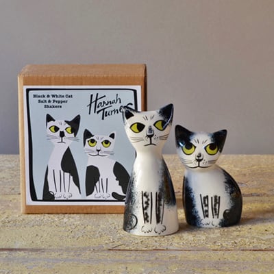 Hannah Turner Salt & Pepper Black & White Cat