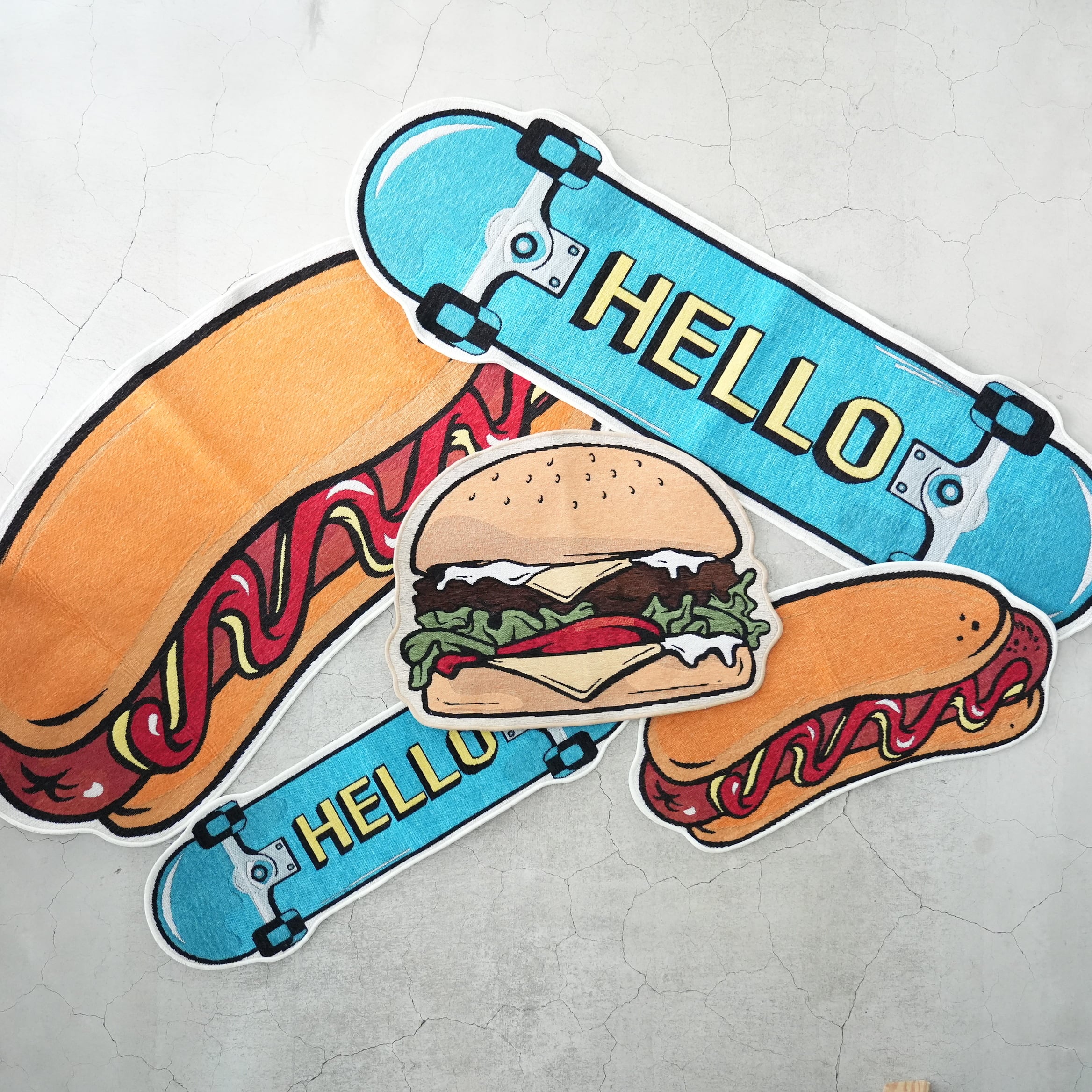 Motif Rug Mat Hamburger Medium