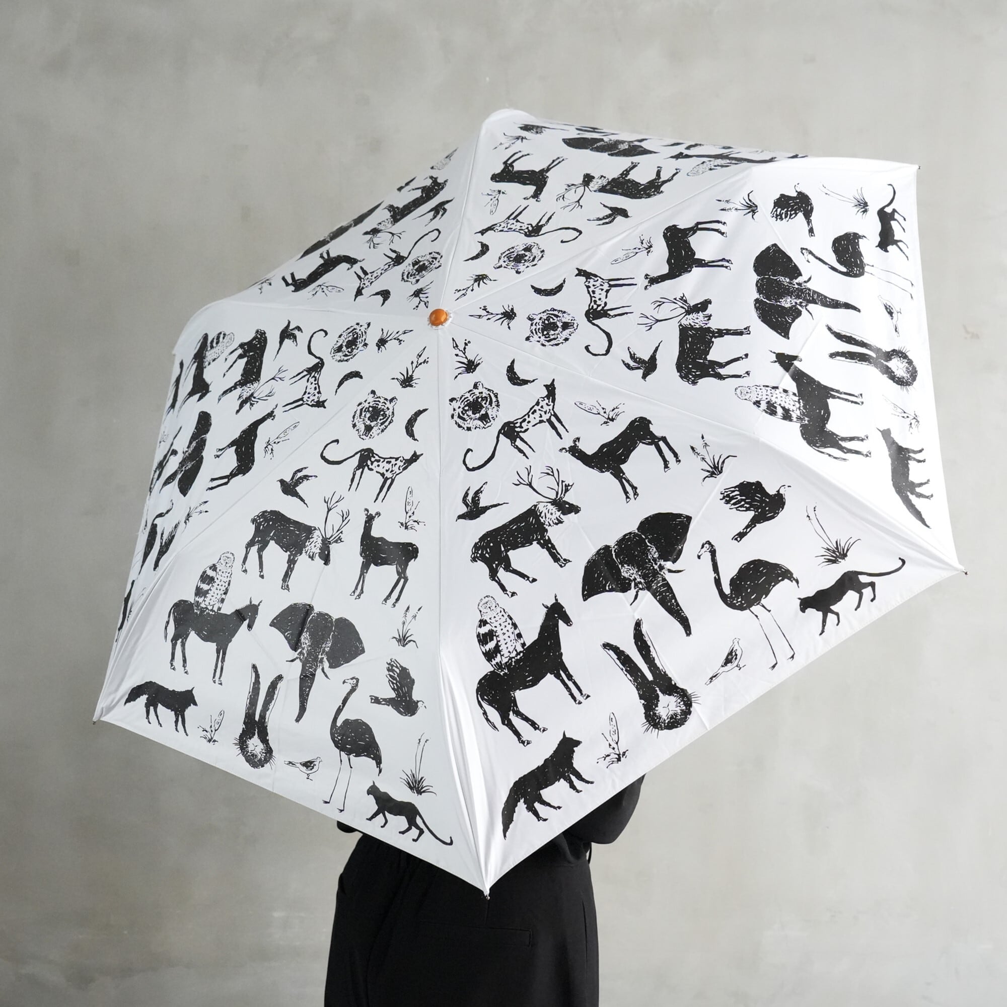 Sunshade Folding Umbrella Zoo White