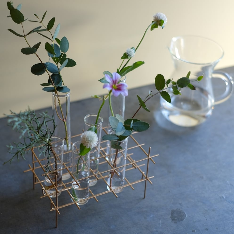 BIRD'S NEST S GLASS TEST TUBE VASE