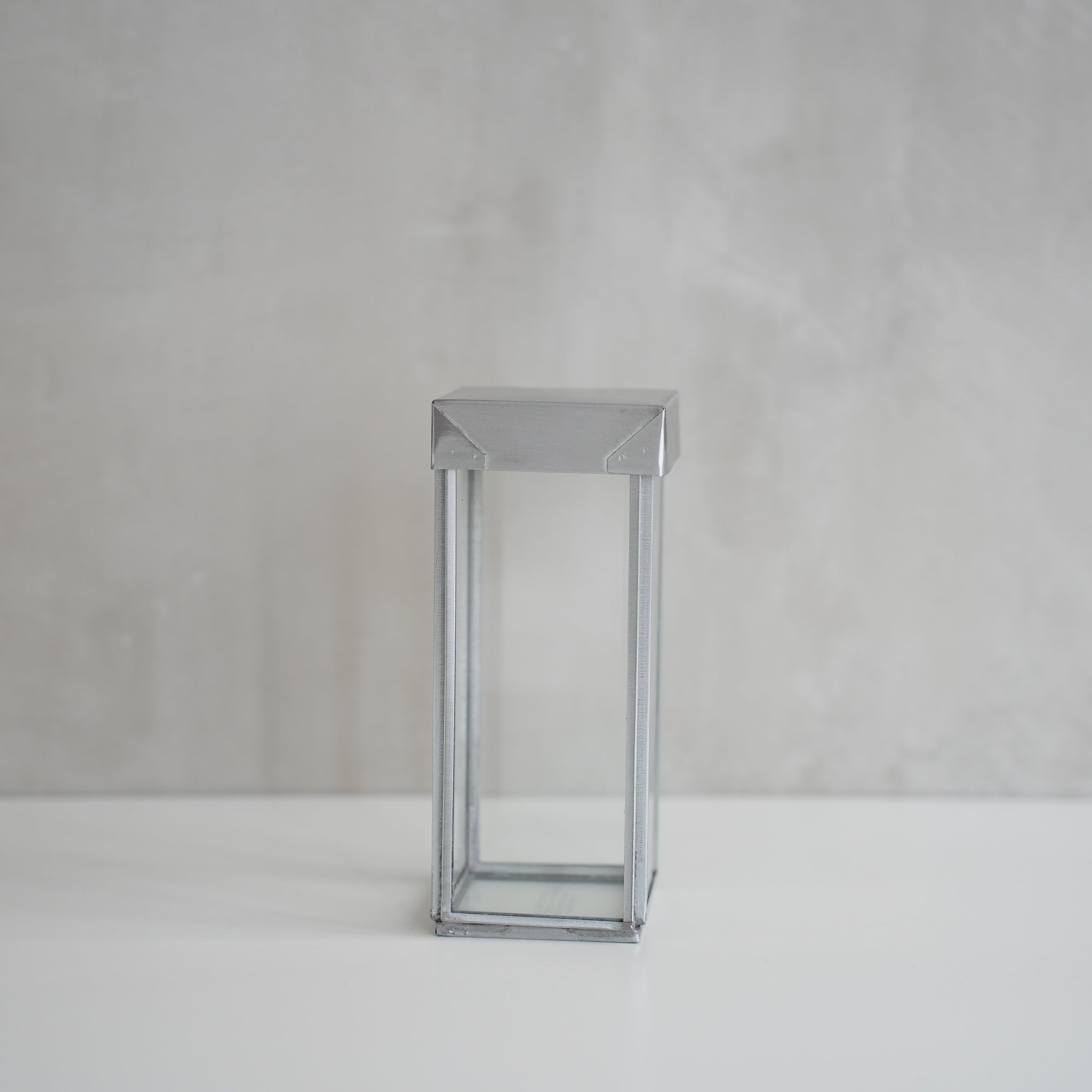 Glass Box With Recycle Steel Lid / Pen Stand