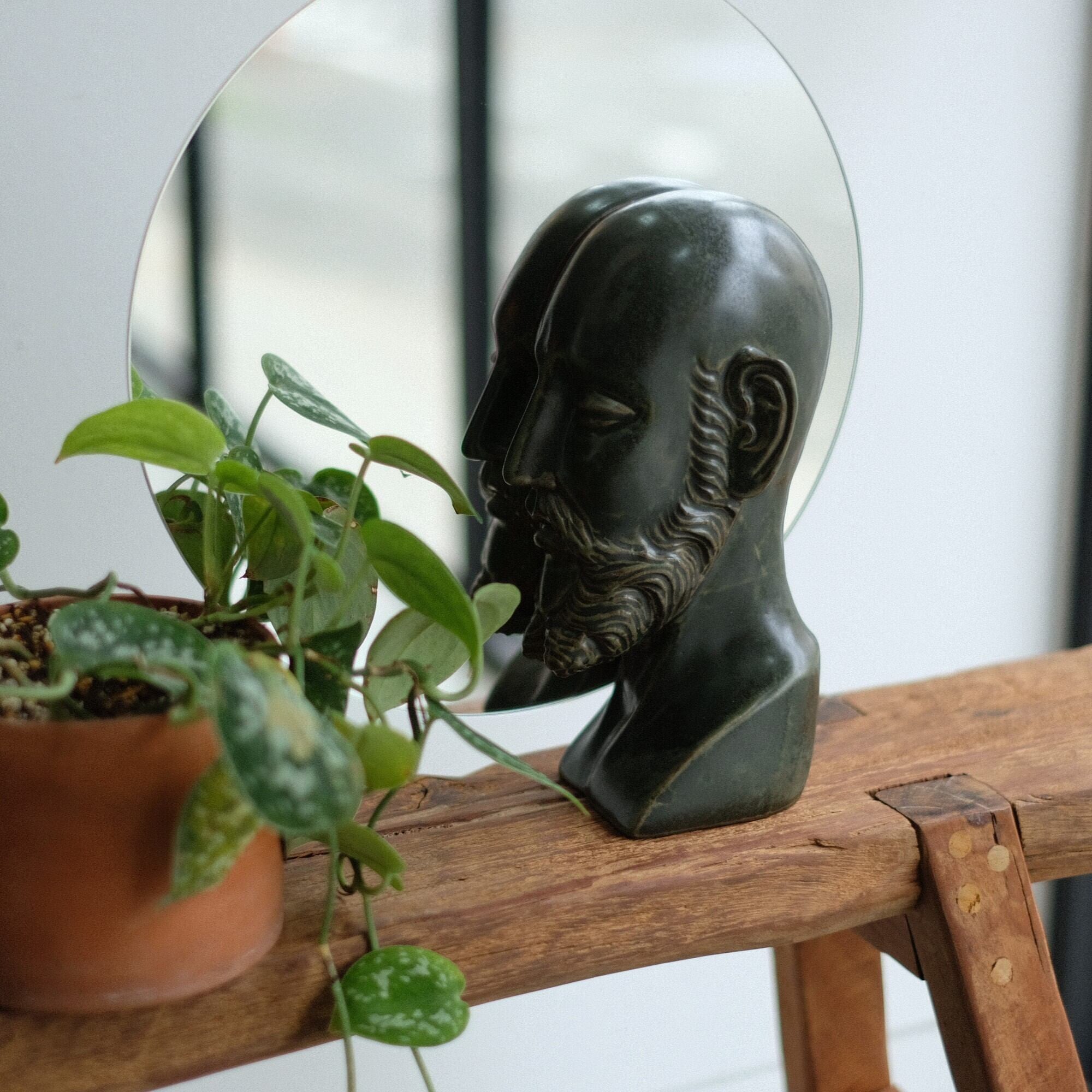 AS POTTERY MAN with mirror