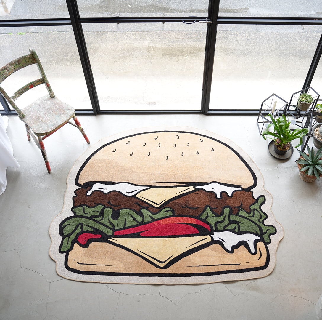 Motif Rug Mat Hamburger Large