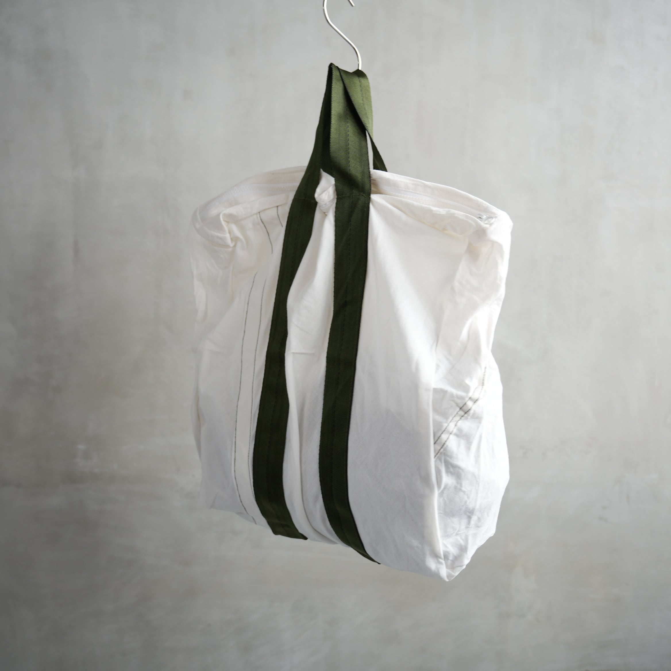 Vintage Parachute Tote Bag Green Belt