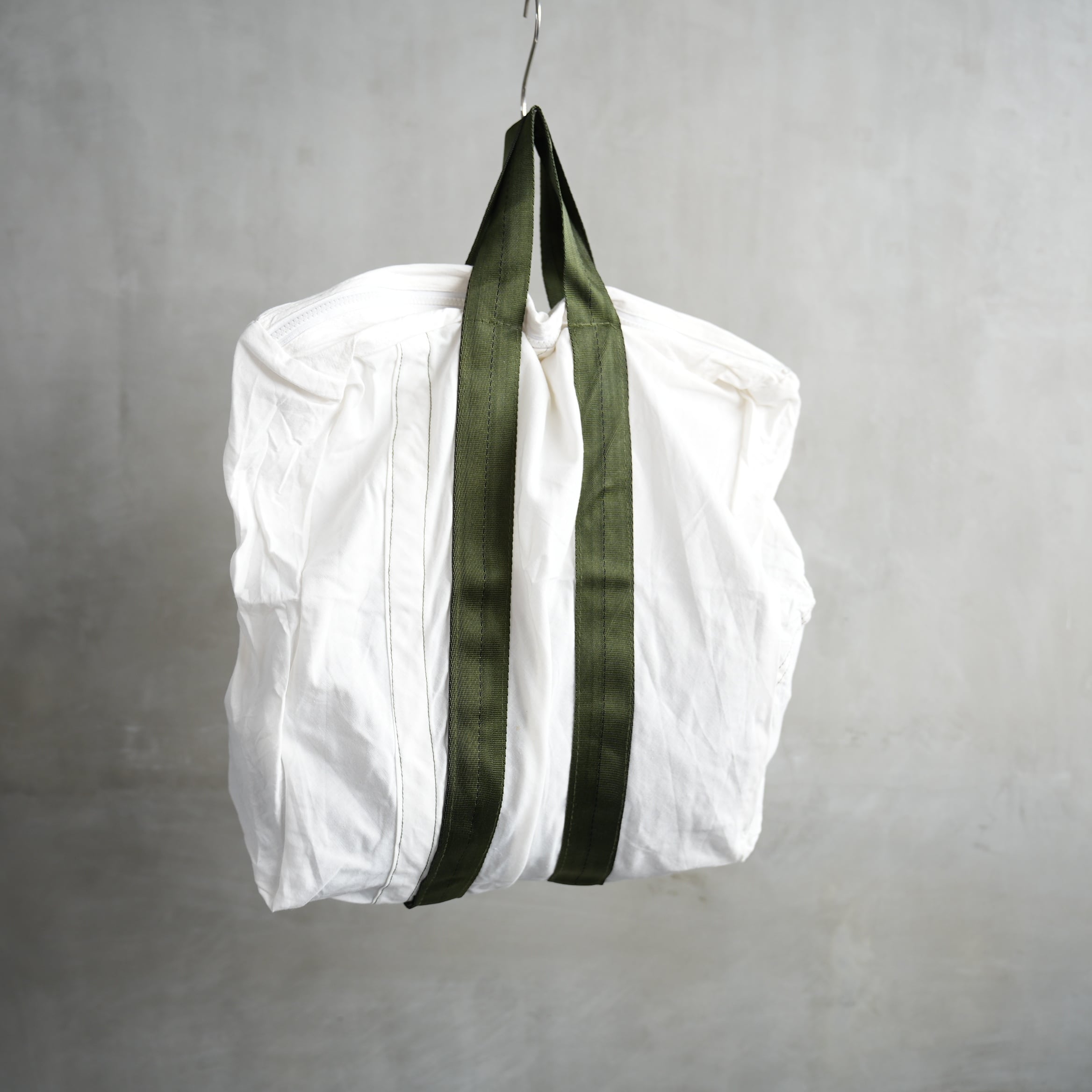Vintage Parachute Tote Bag Green Belt