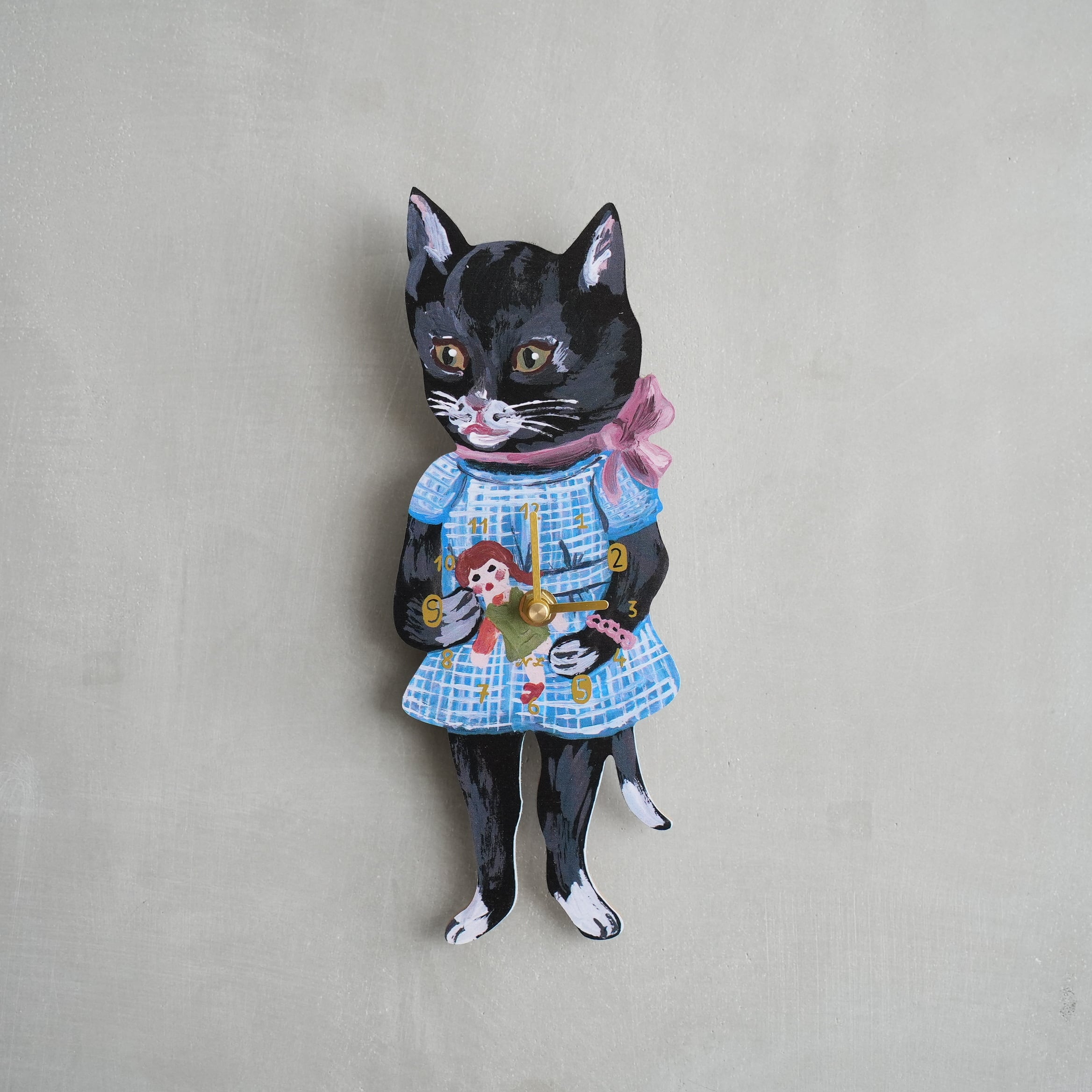 Nathalie Lete Diecut Clock Black Cat