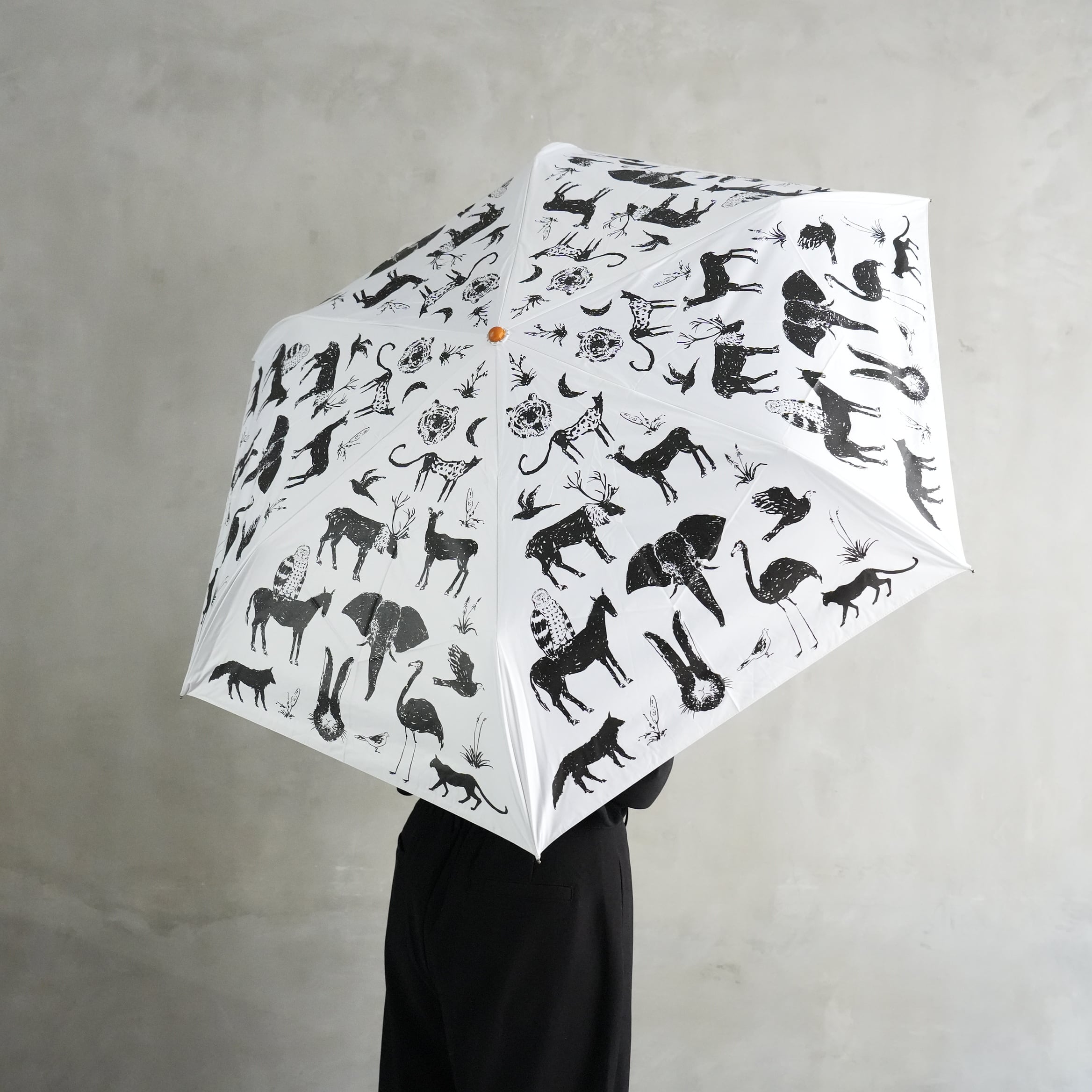 Sunshade Folding Umbrella Zoo White