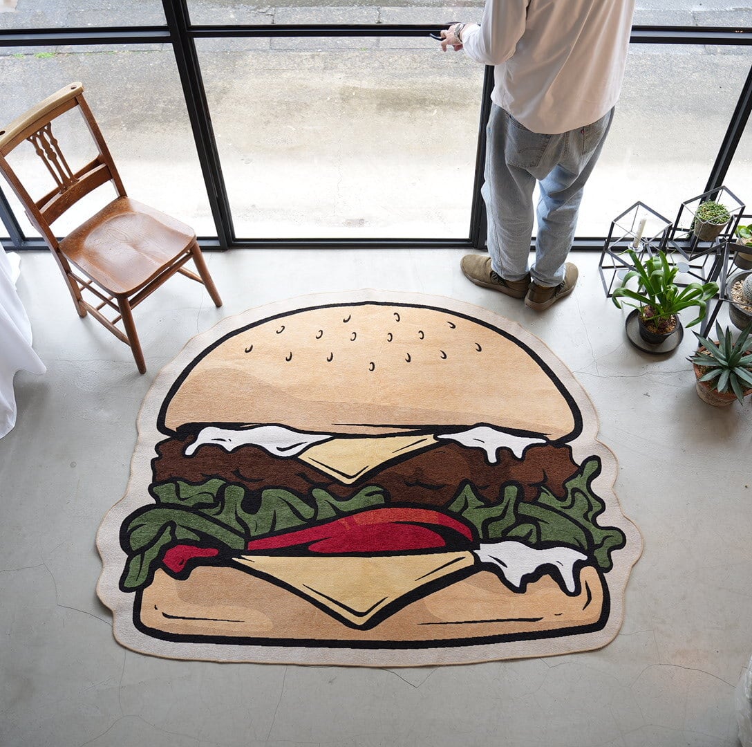 Motif Rug Mat Hamburger Large