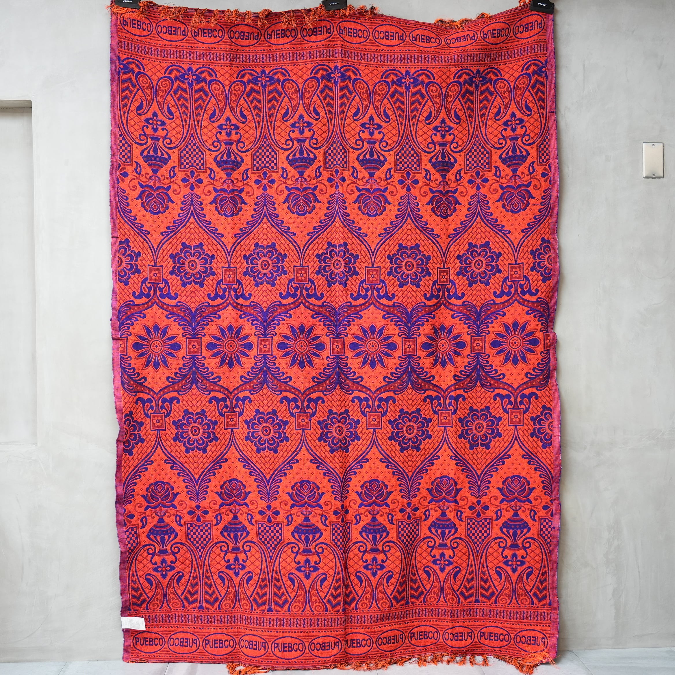 Reversible Jacquard Rug Navy Blue