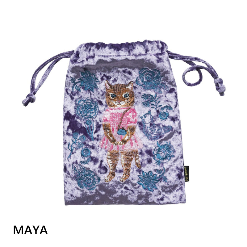 Nathalie Lete Velour Drawstring Pouch