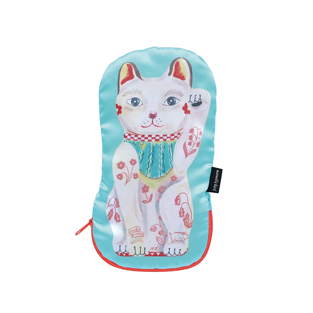 Nathalie Lete Satin pouch Lucky Cat