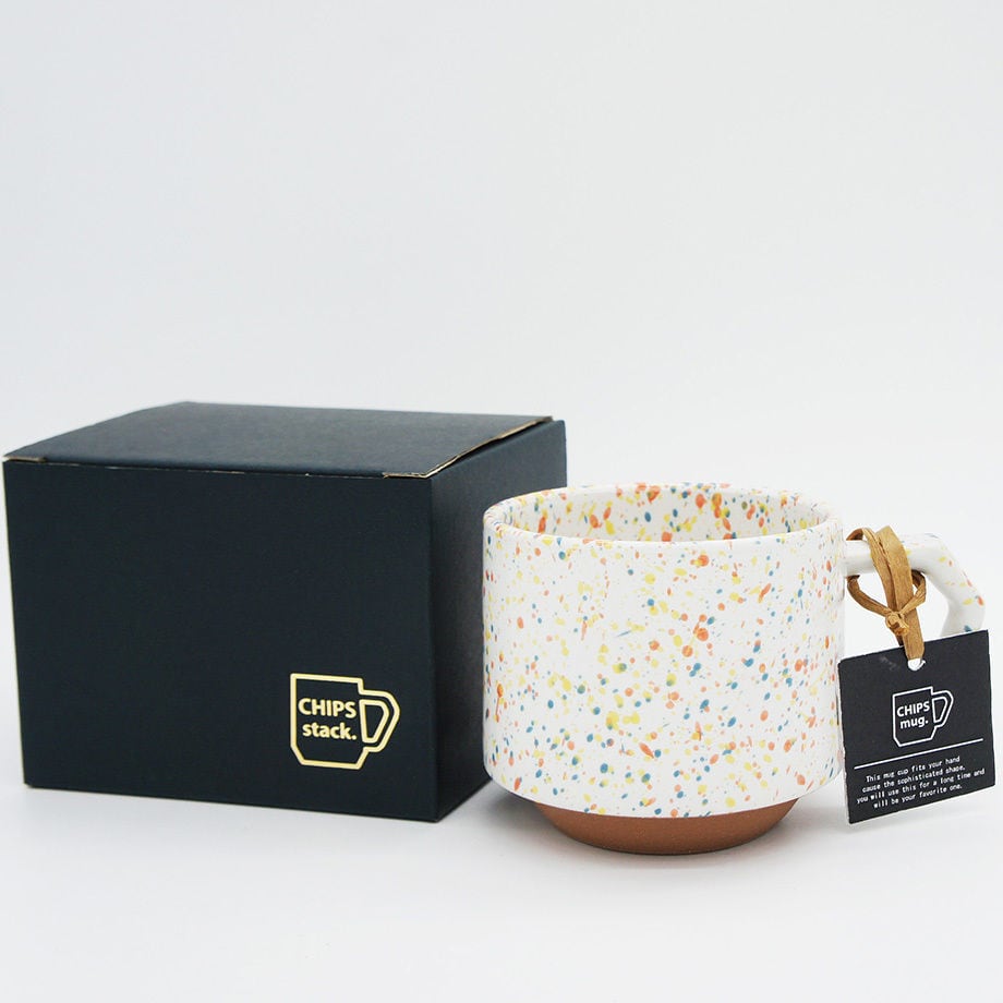 CHIPS Stacking Mug SPLASH White × Orange