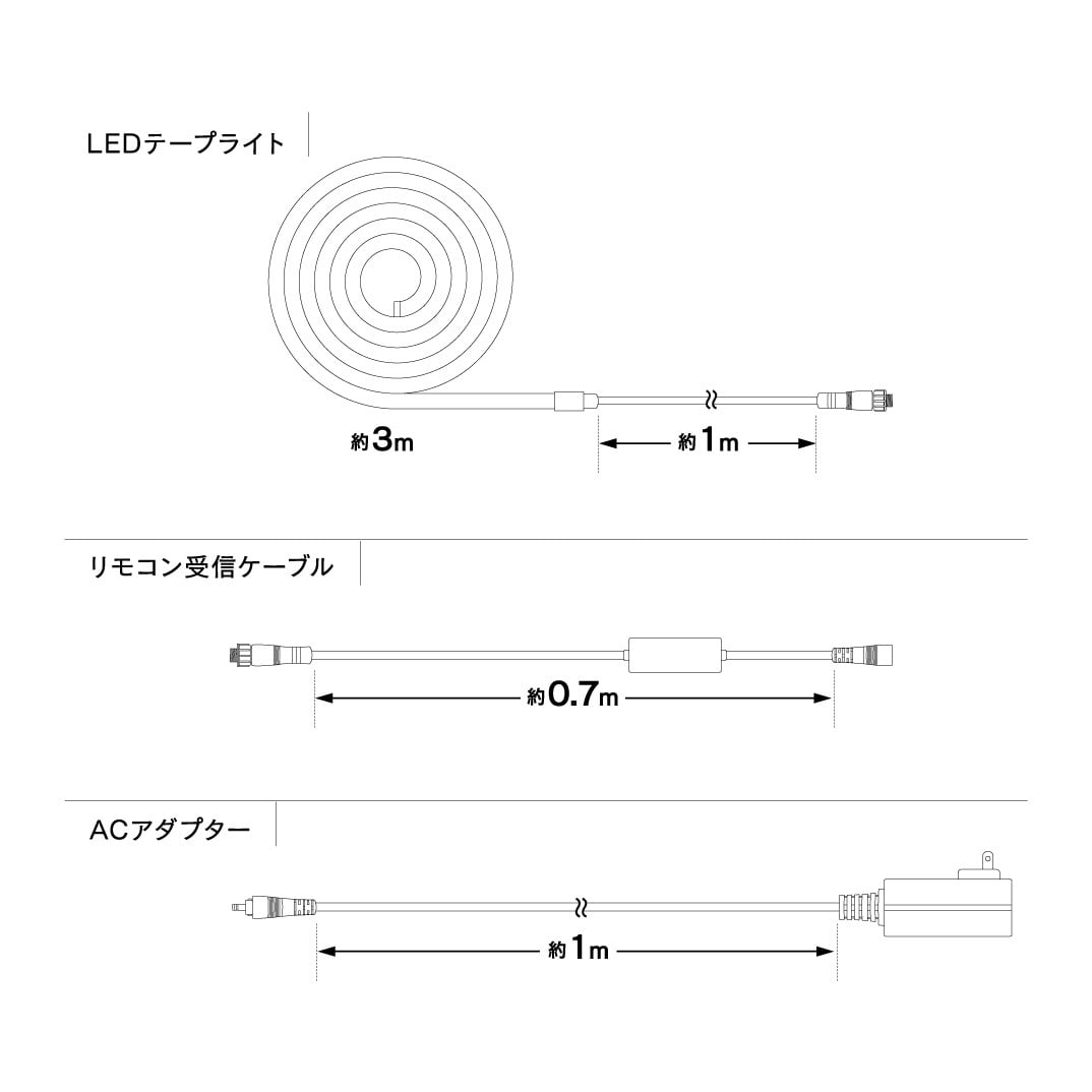 LEUCIS LED テープライト 3m