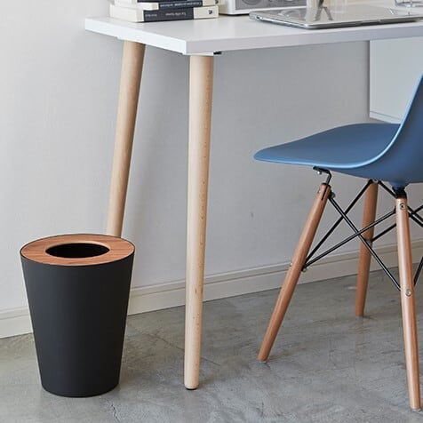 Trash Can, Round, Black