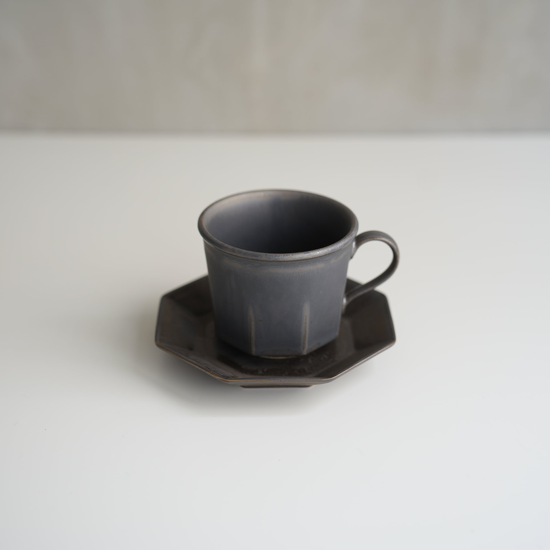 Ancient Pottery Cup & Saucer Brass