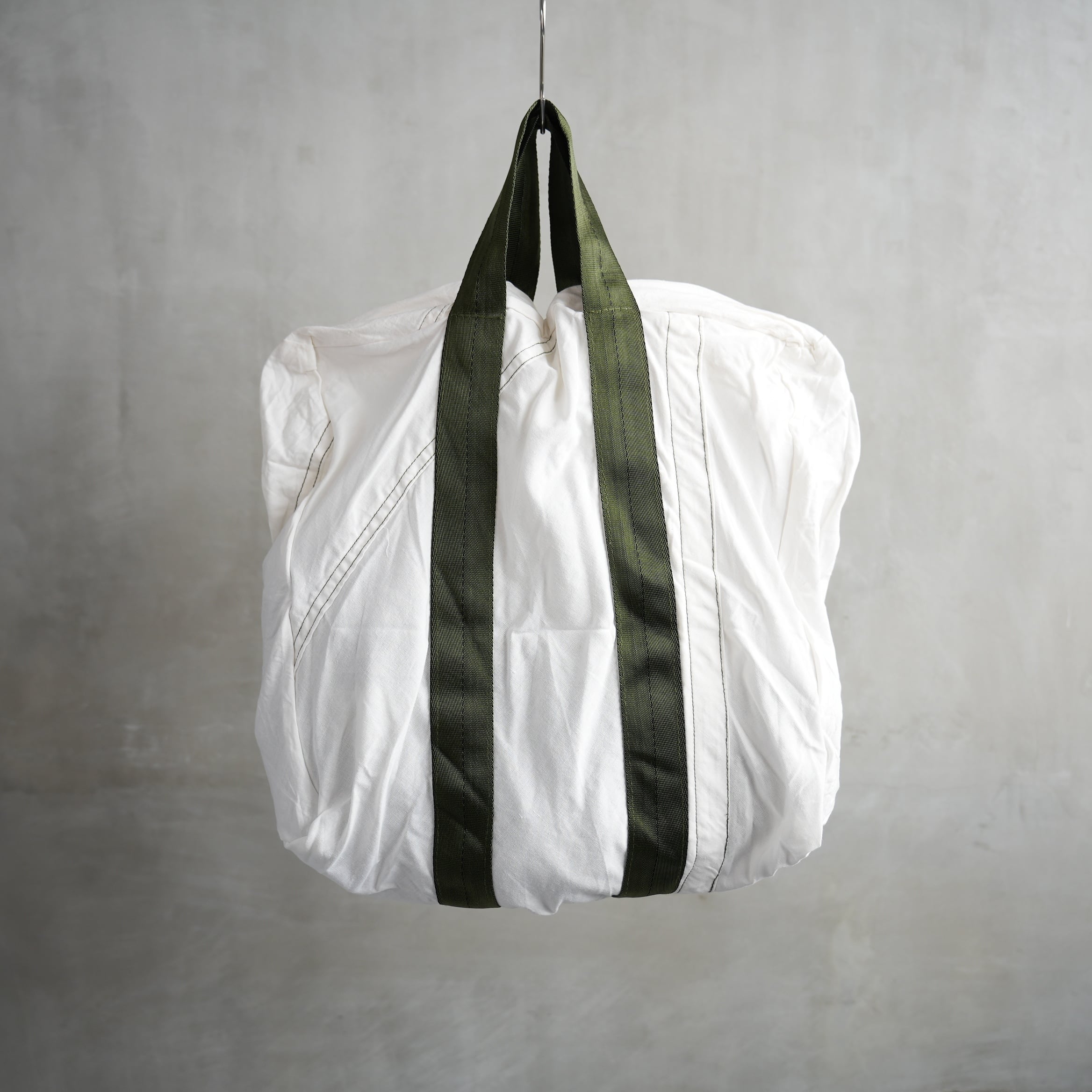 Vintage Parachute Tote Bag Green Belt