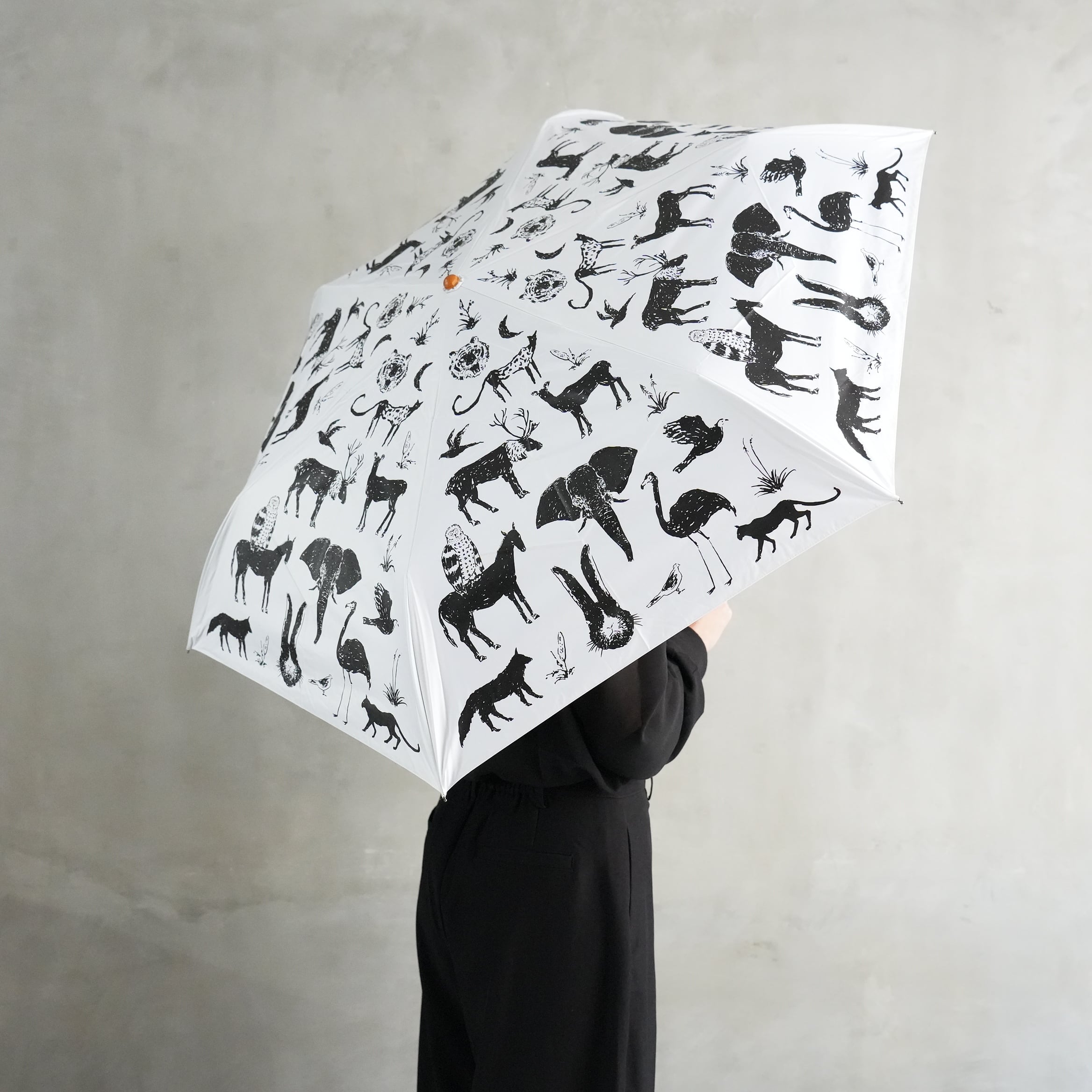 Sunshade Folding Umbrella Zoo White