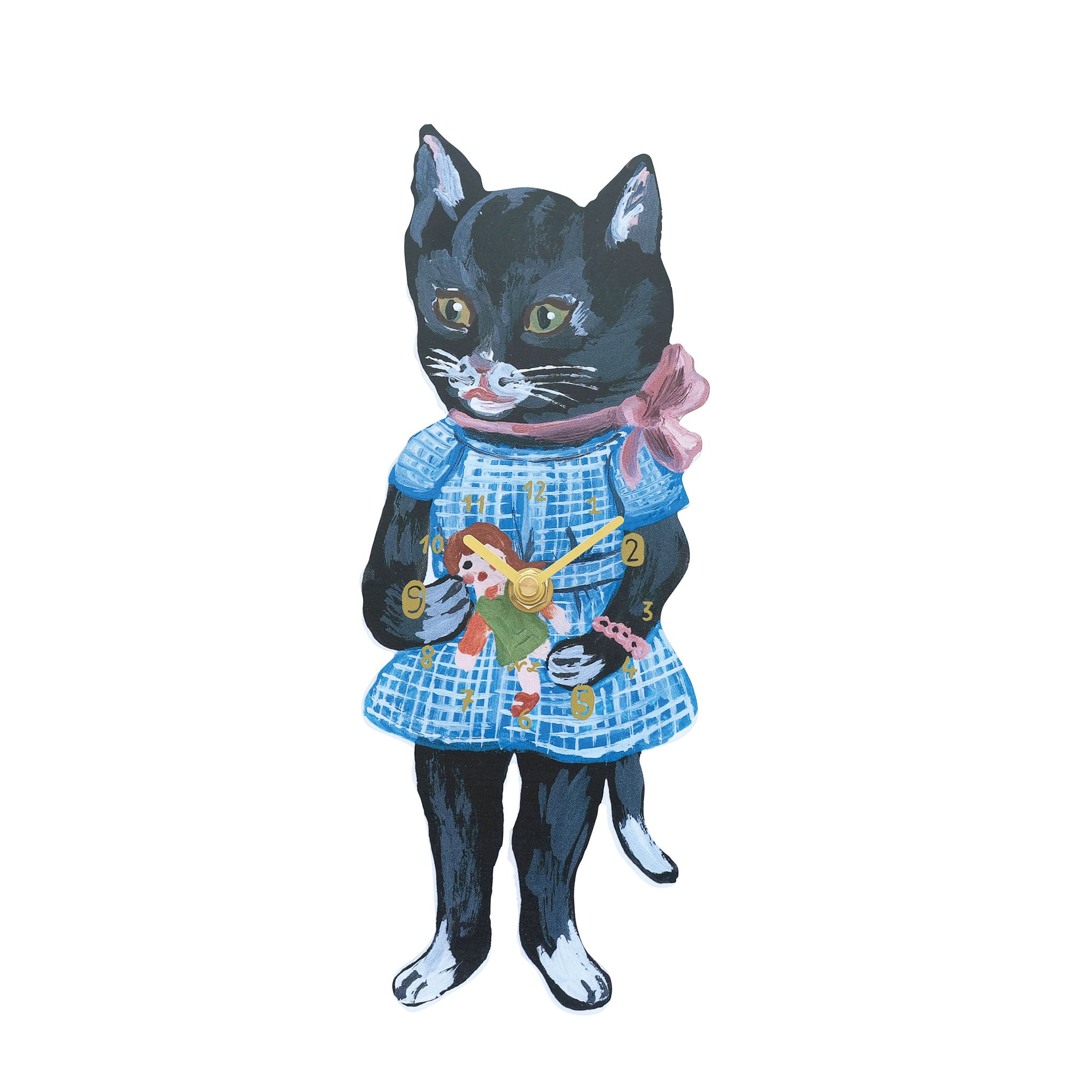 Nathalie Lete Diecut Clock Black Cat