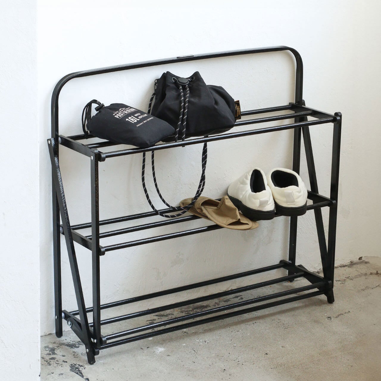 FOLDABLE SHOES RACK HAMMERTONE Black