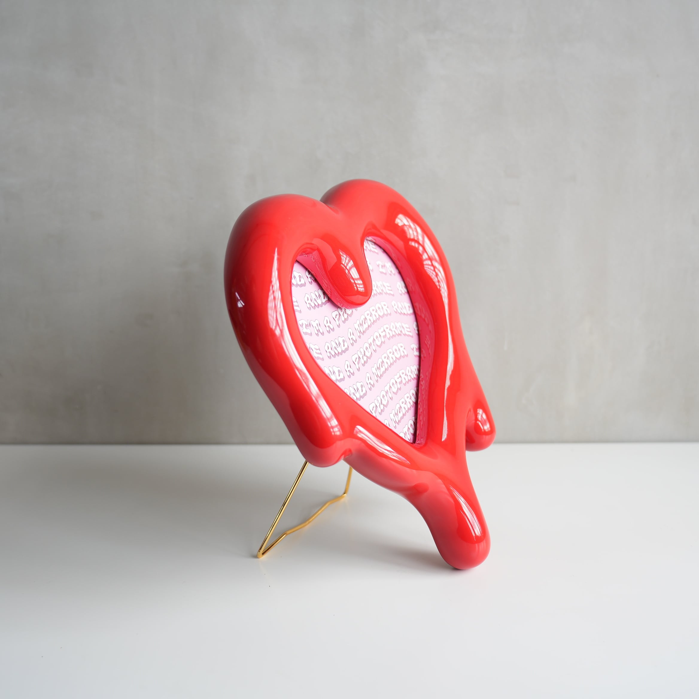 Melted Heart Red Mirror and Photo Frame