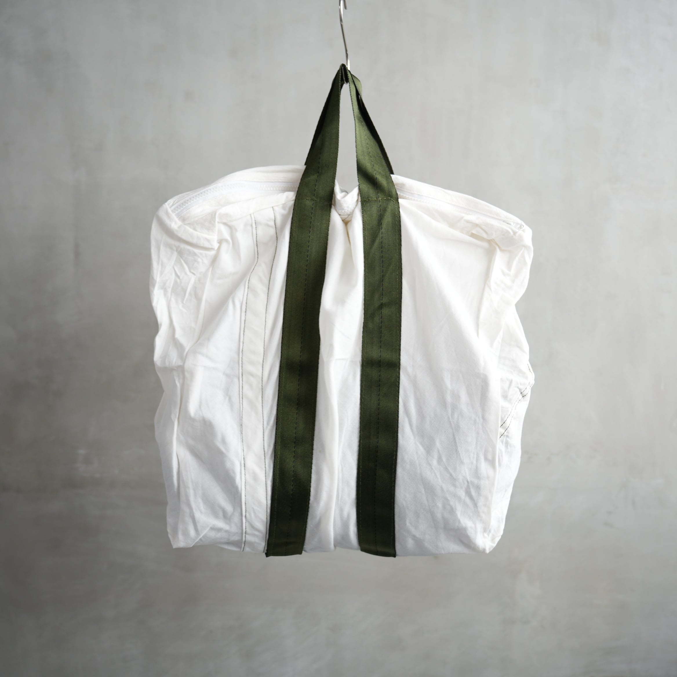 Vintage Parachute Tote Bag Green Belt