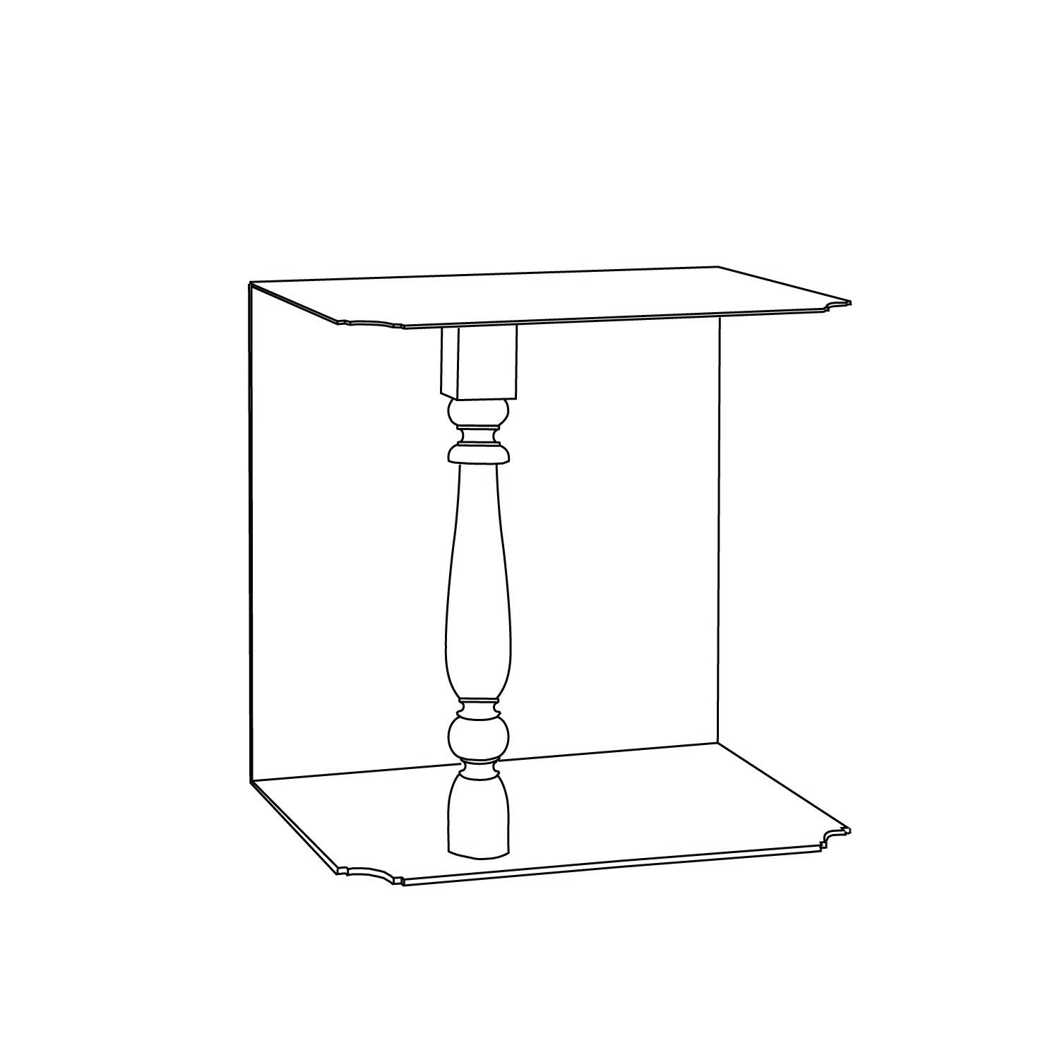 VONA wooden spindle BLOCK SHELF L