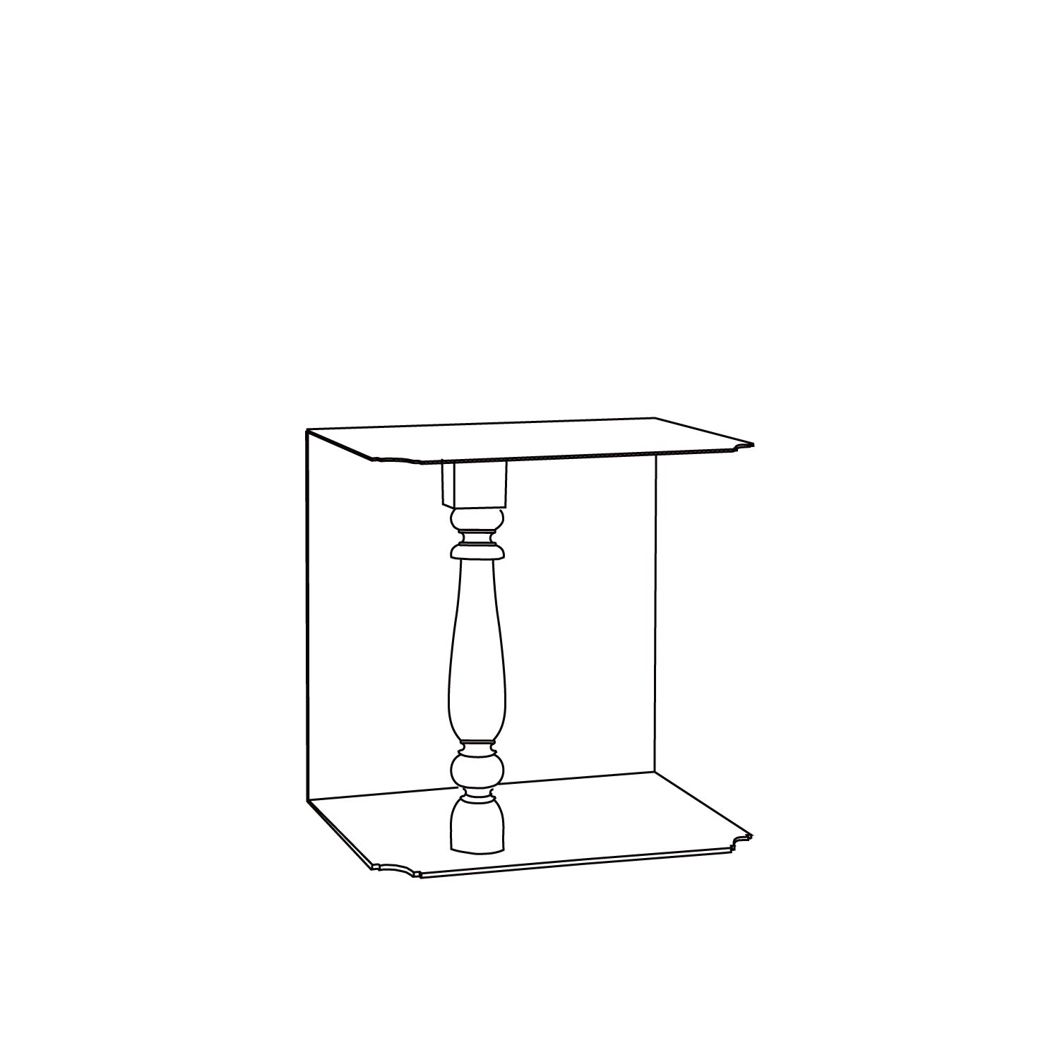 VONA wooden spindle BLOCK SHELF M