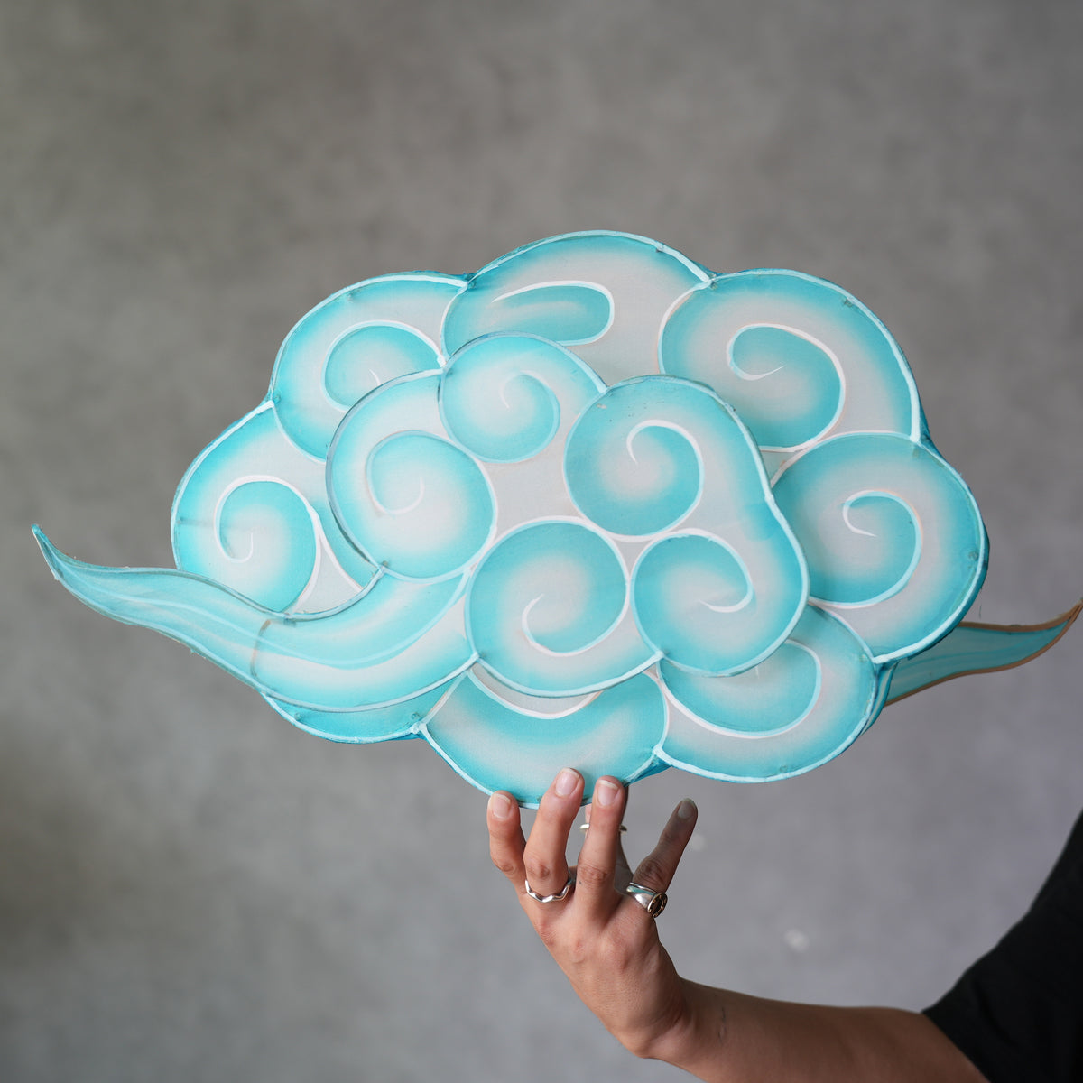 Bamboo Cloud Lantern Blue
