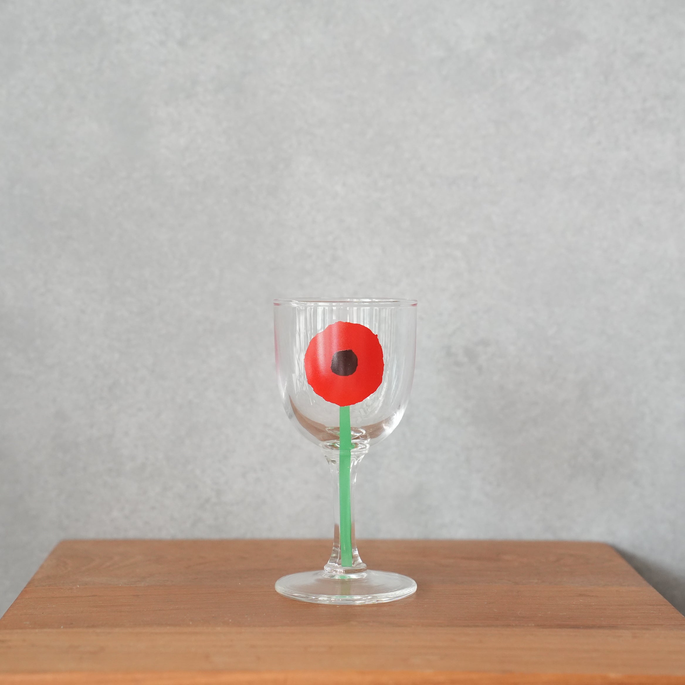 うそみたいなコップ ガーベラワイングラス ミニ あか
