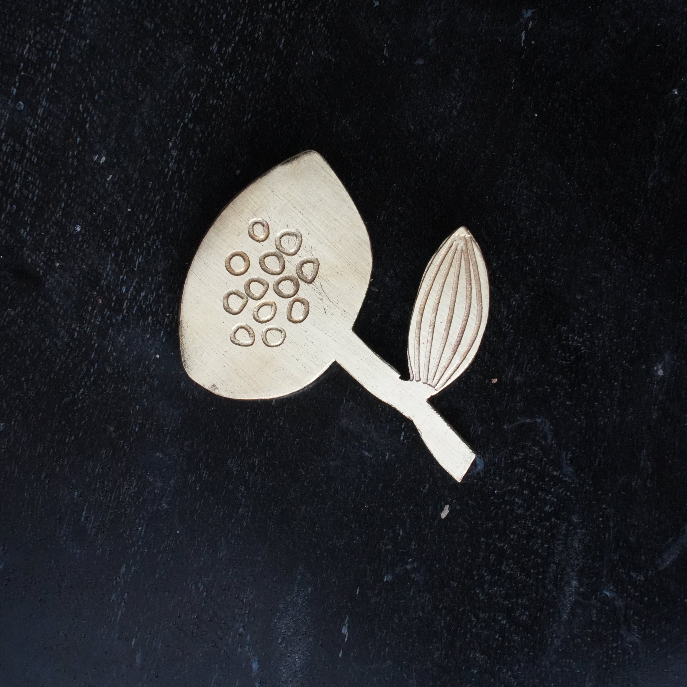 Matsuo Miyuki Brass Brooch