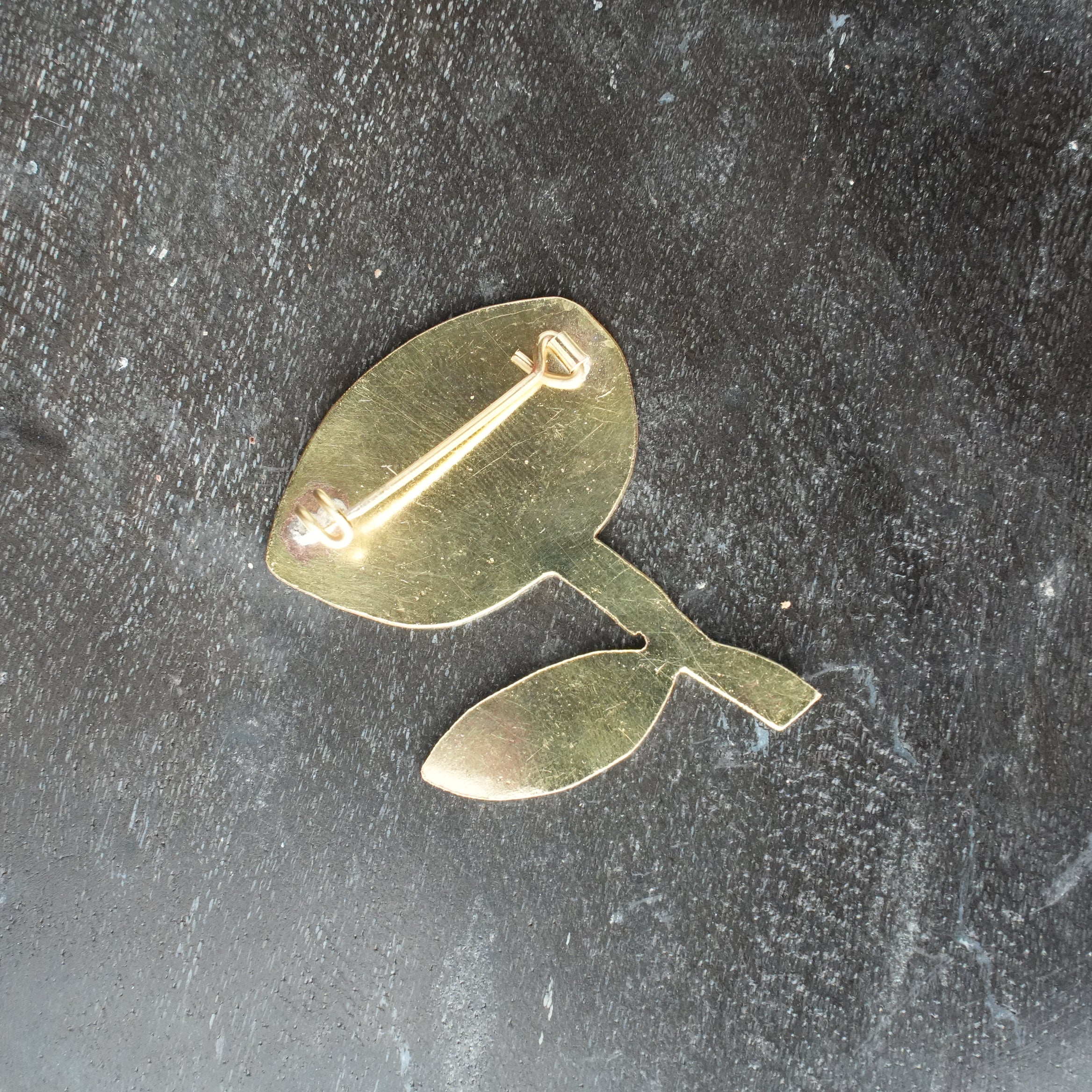 Matsuo Miyuki Brass Brooch
