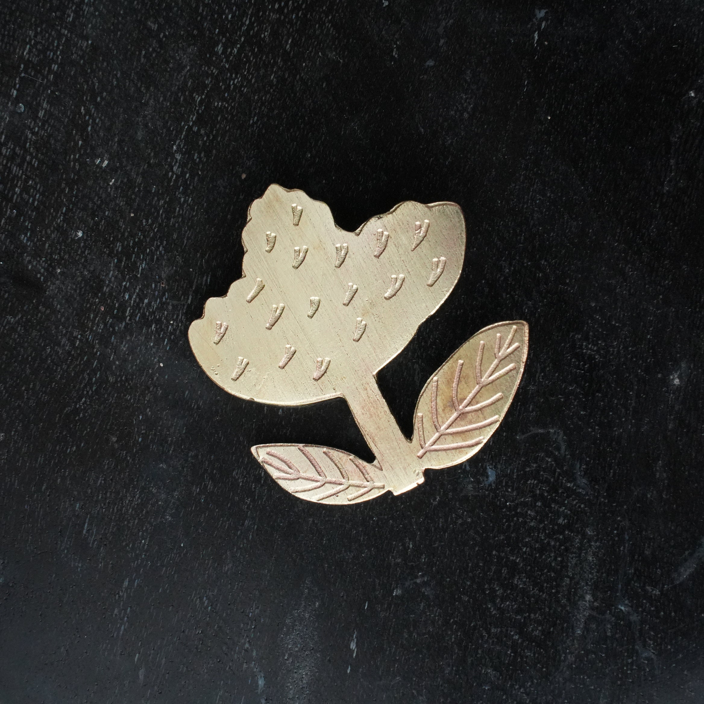 Matsuo Miyuki Brass Brooch