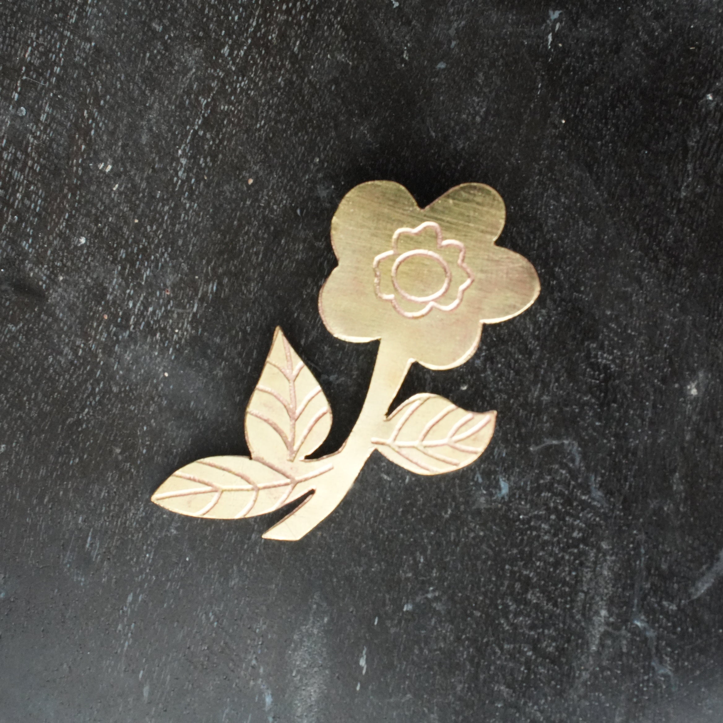 Matsuo Miyuki Brass Brooch