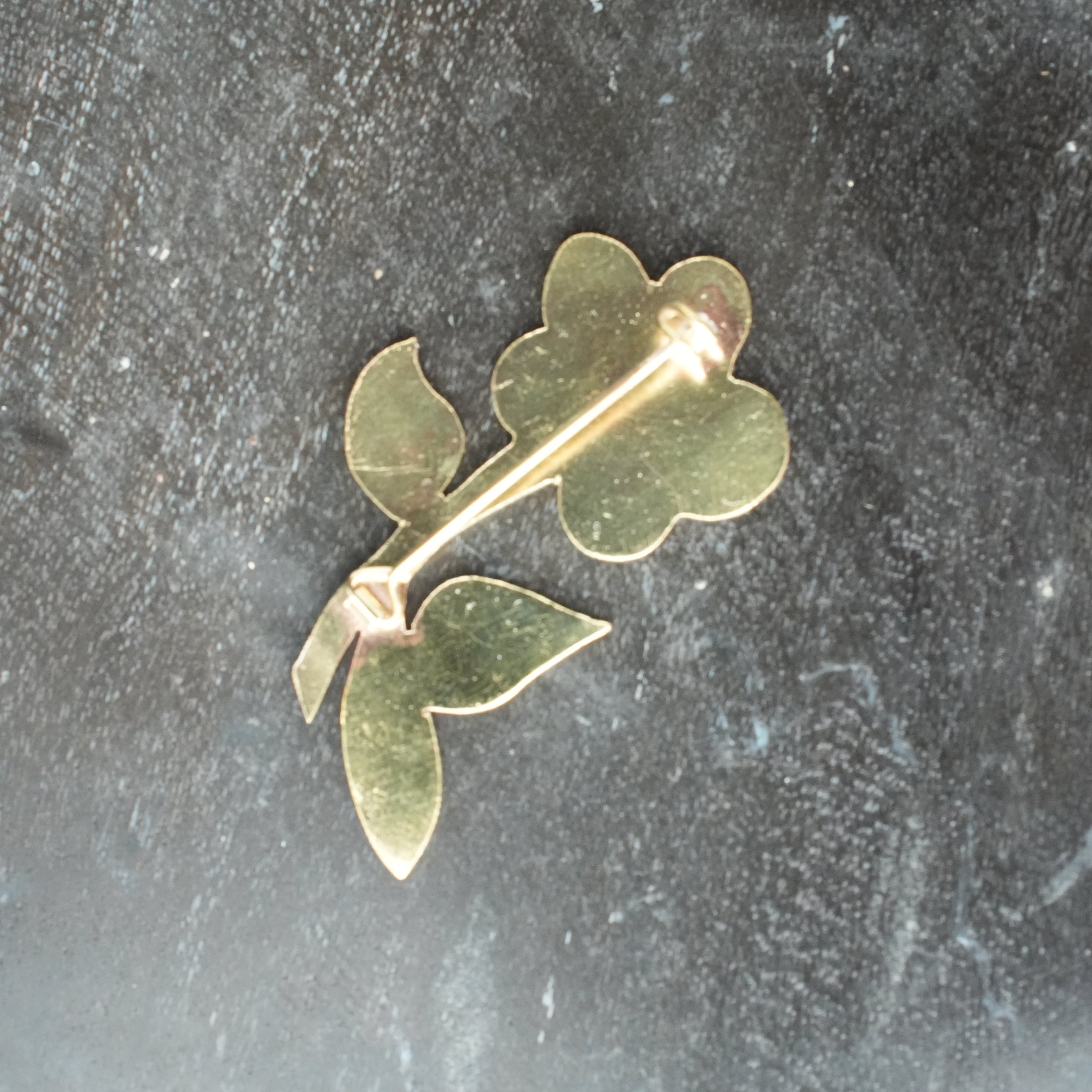 Matsuo Miyuki Brass Brooch
