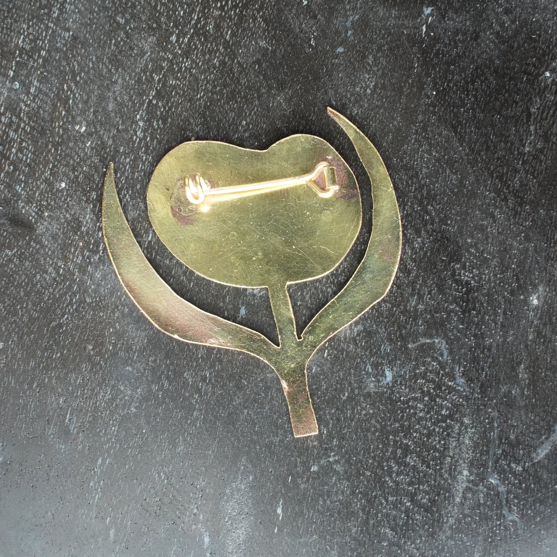 Matsuo Miyuki Brass Brooch