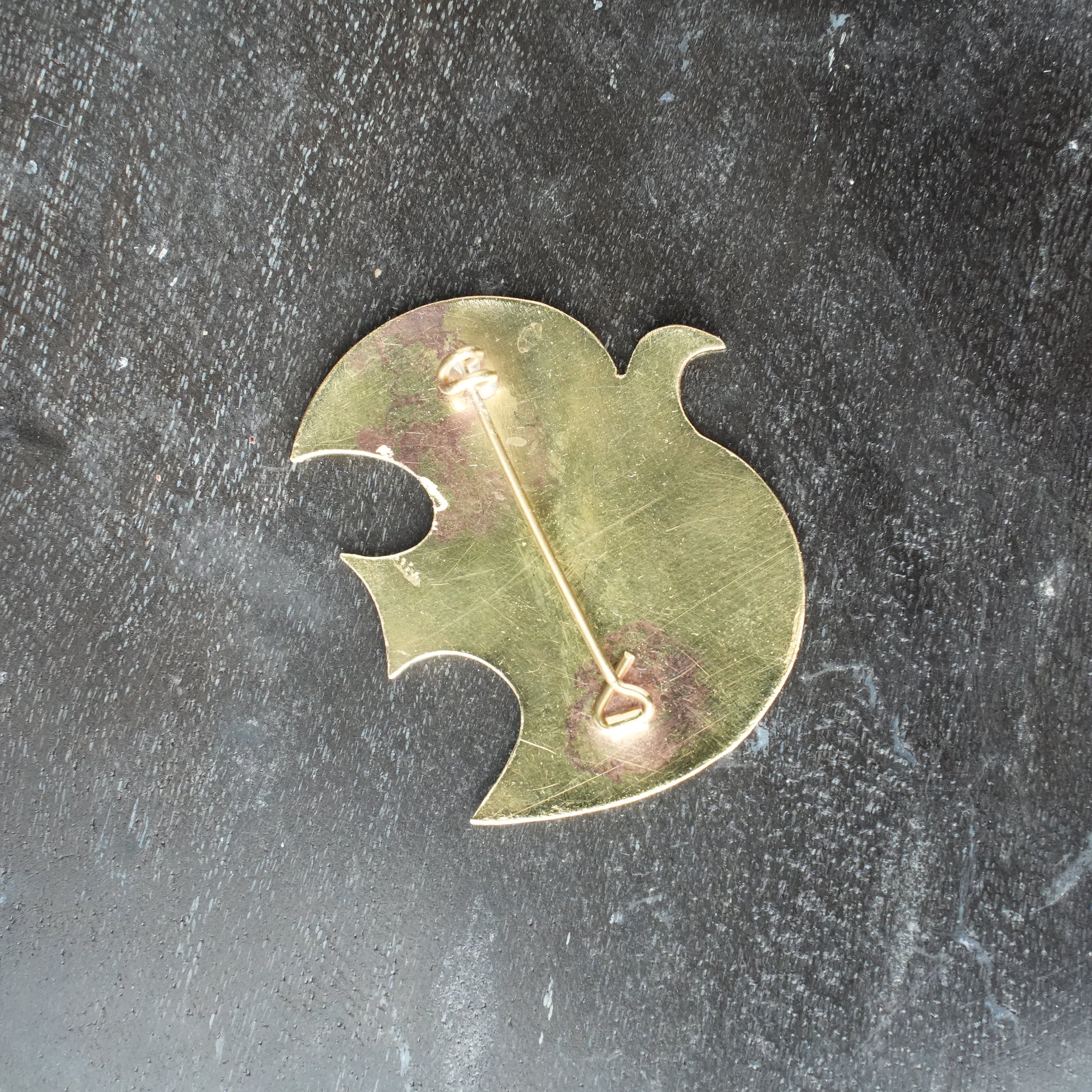 Matsuo Miyuki Brass Brooch