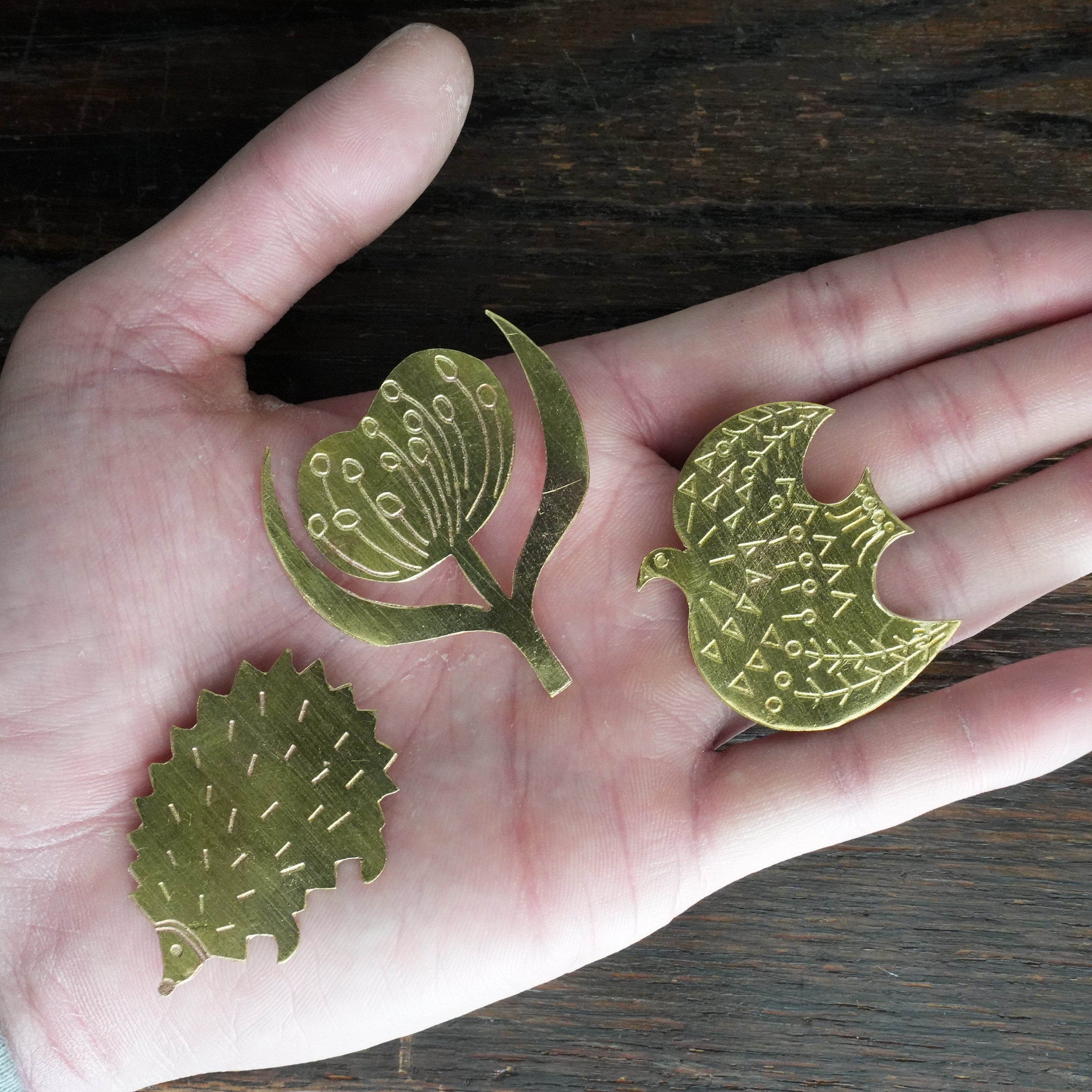 Matsuo Miyuki Brass Brooch