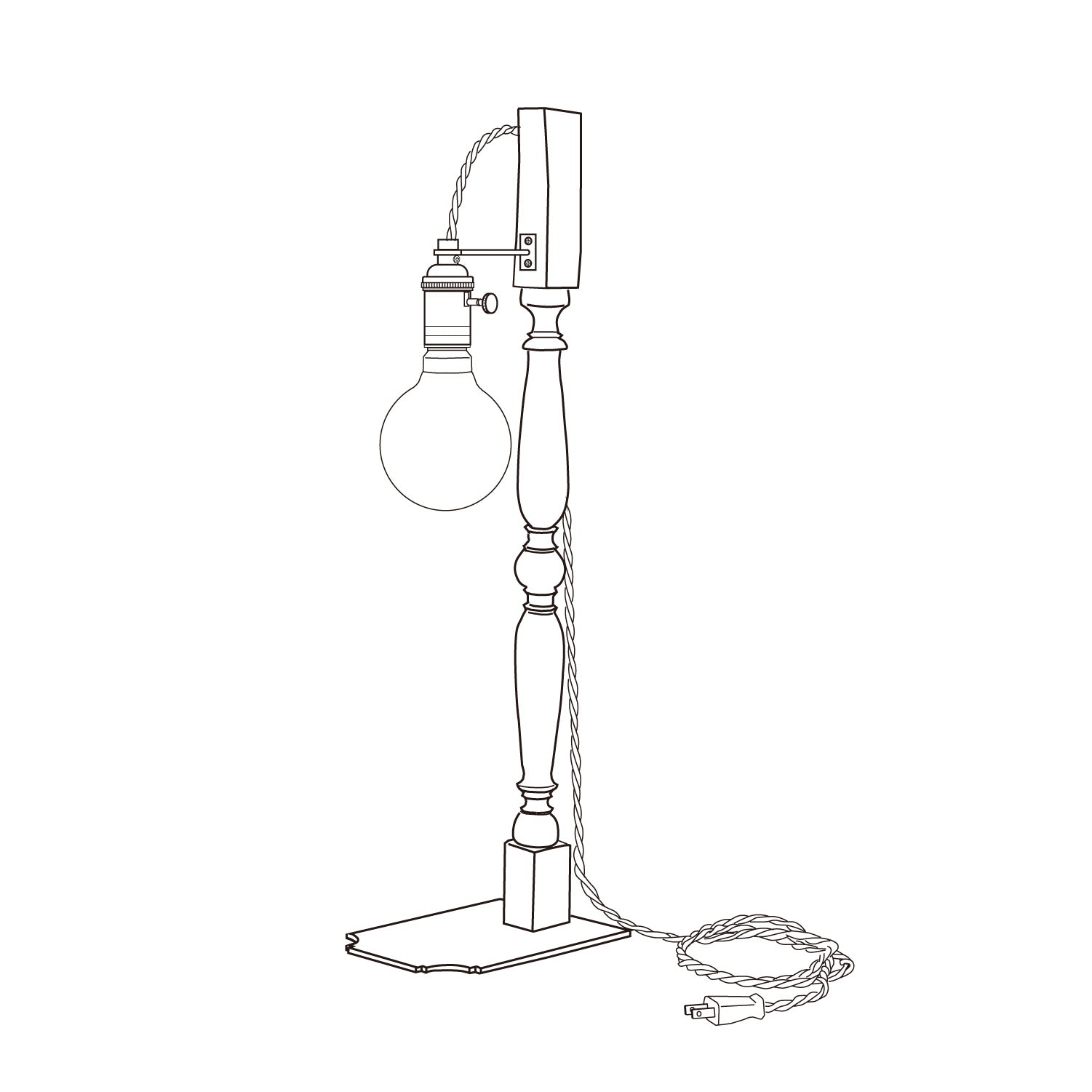 VONA wooden spindle TABLE LAMP