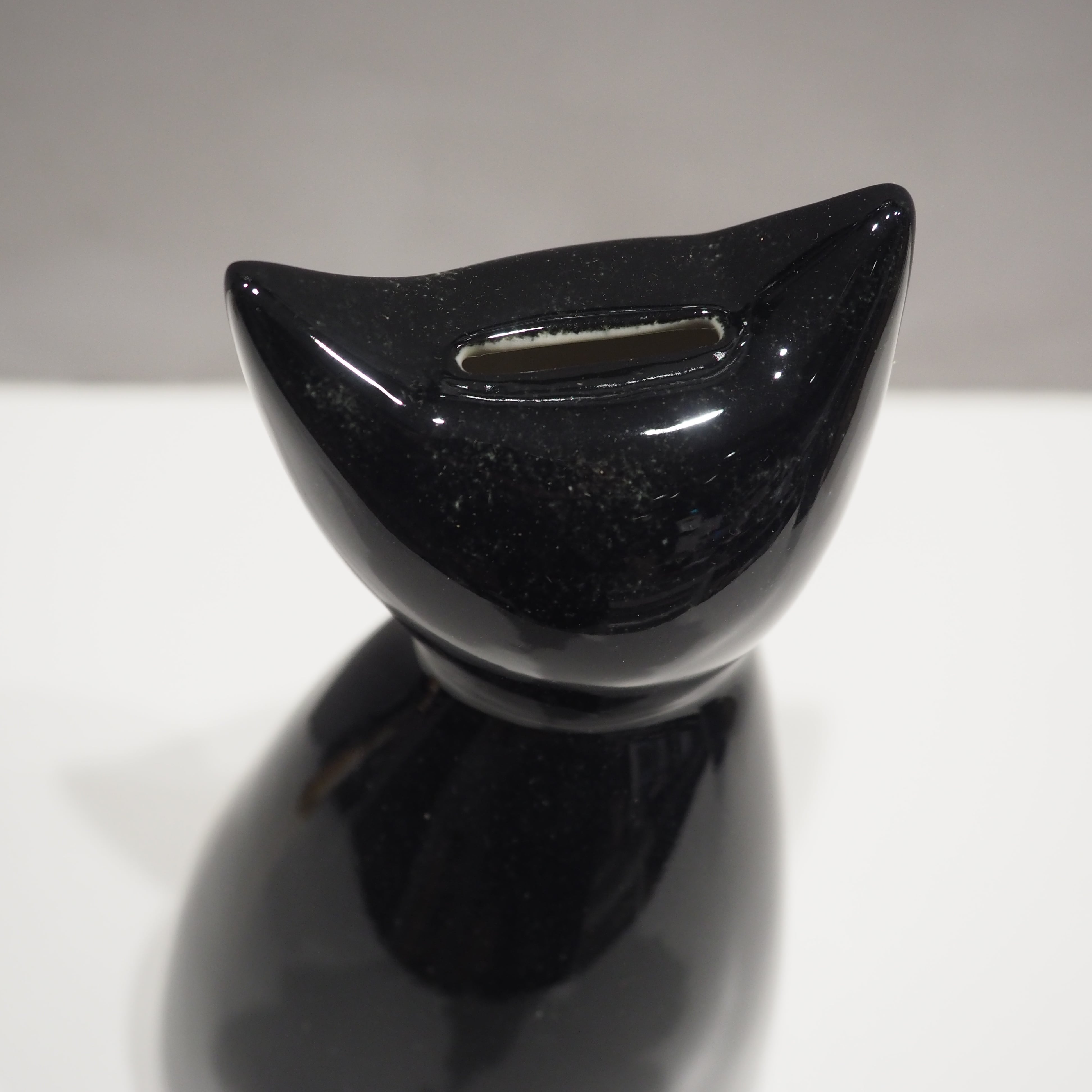 Hannah Turner Money Box Cat Black