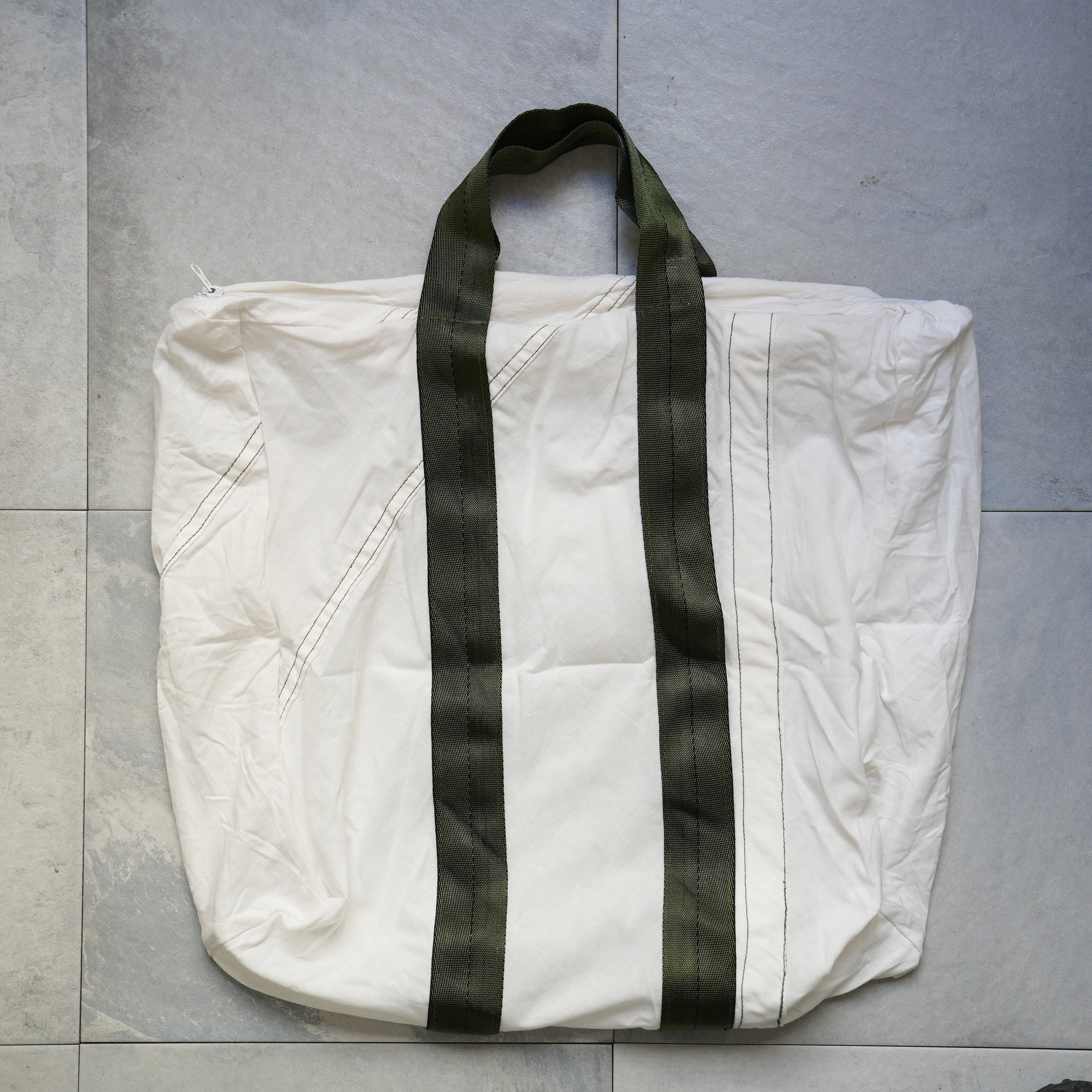 Vintage Parachute Tote Bag Green Belt
