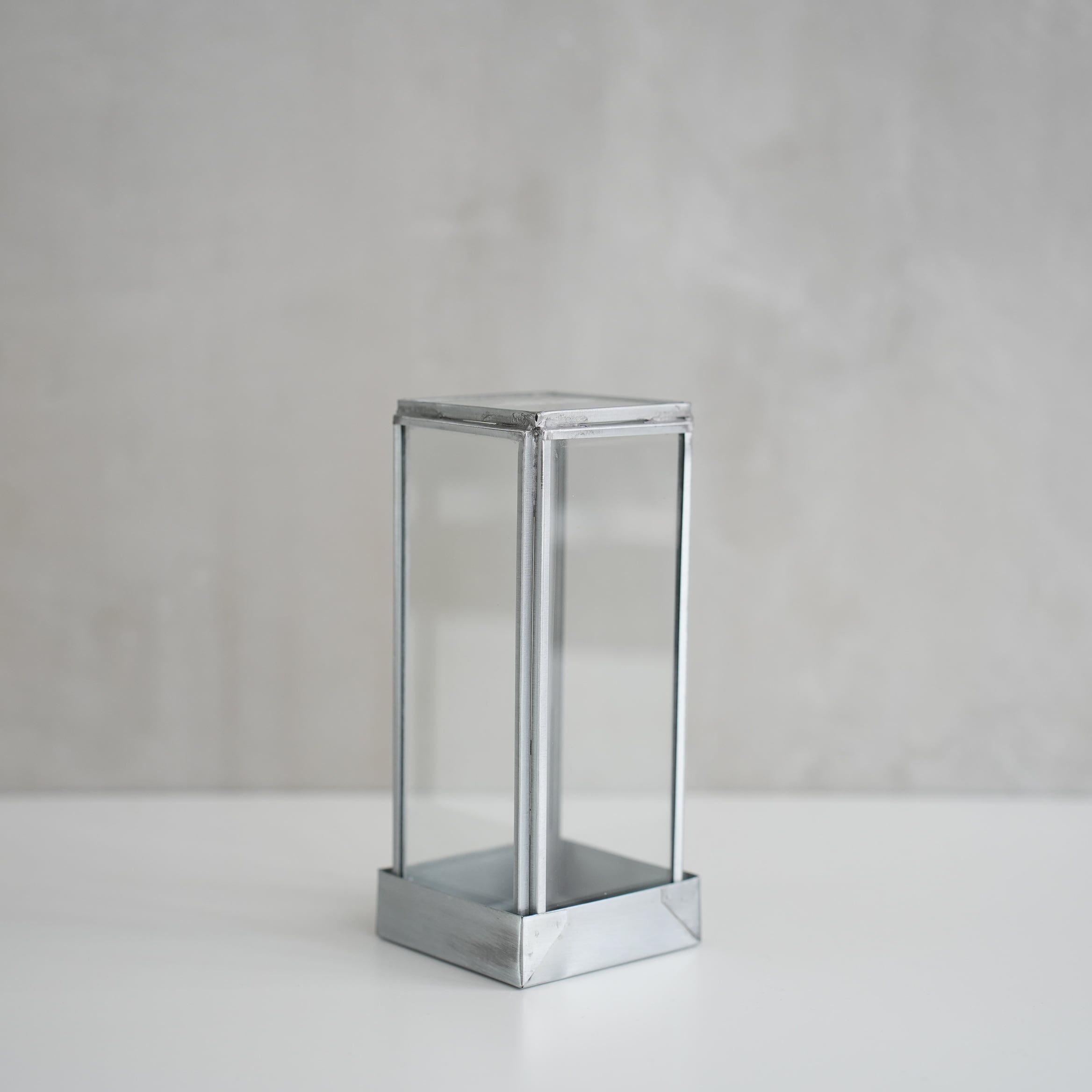 Glass Box With Recycle Steel Lid / Pen Stand