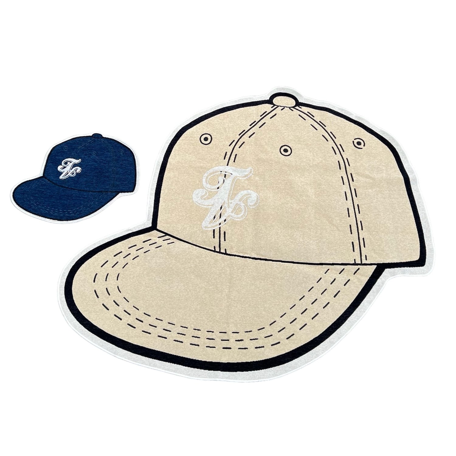 Motif Rug Mat White Cap