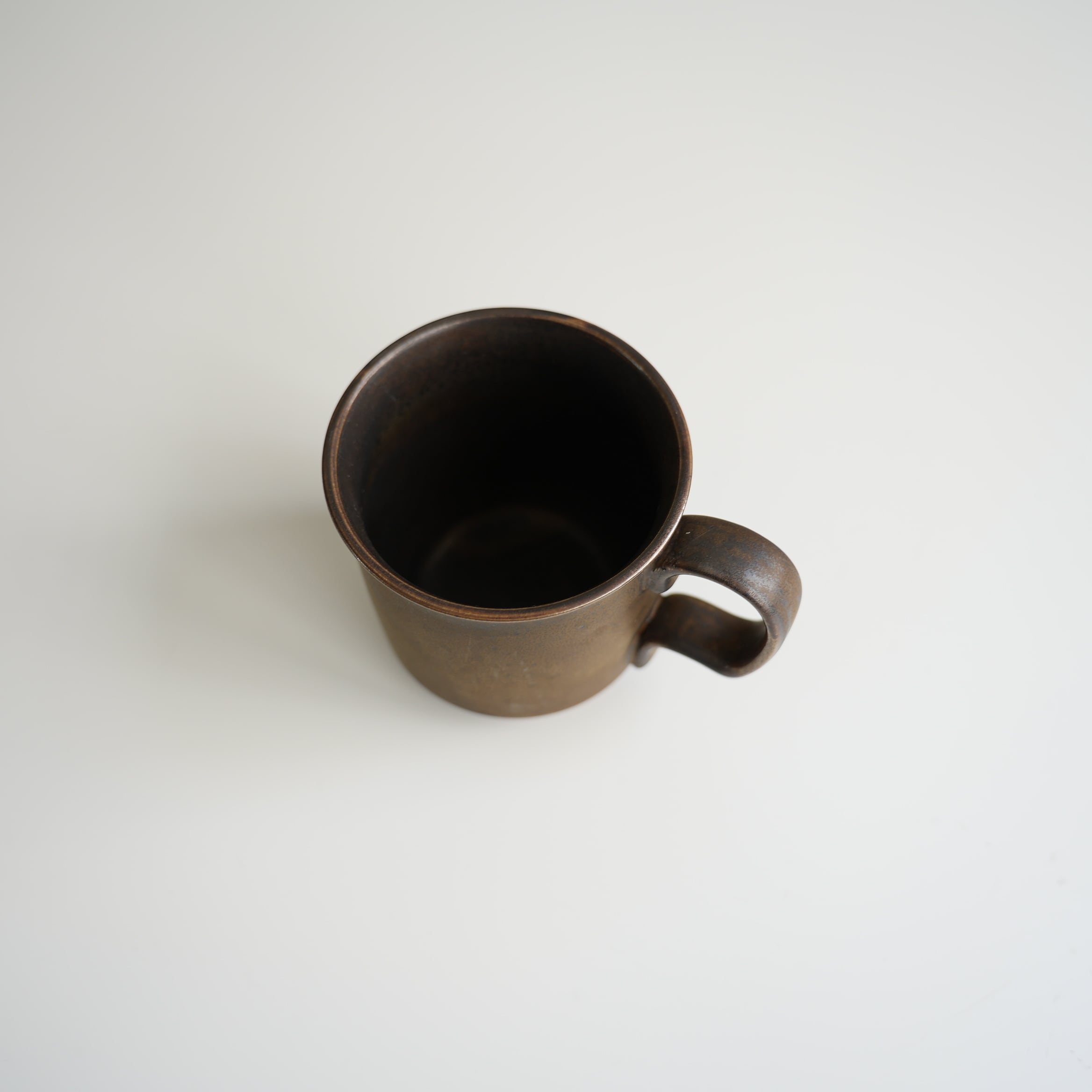 Ancient Pottery Mug Brass