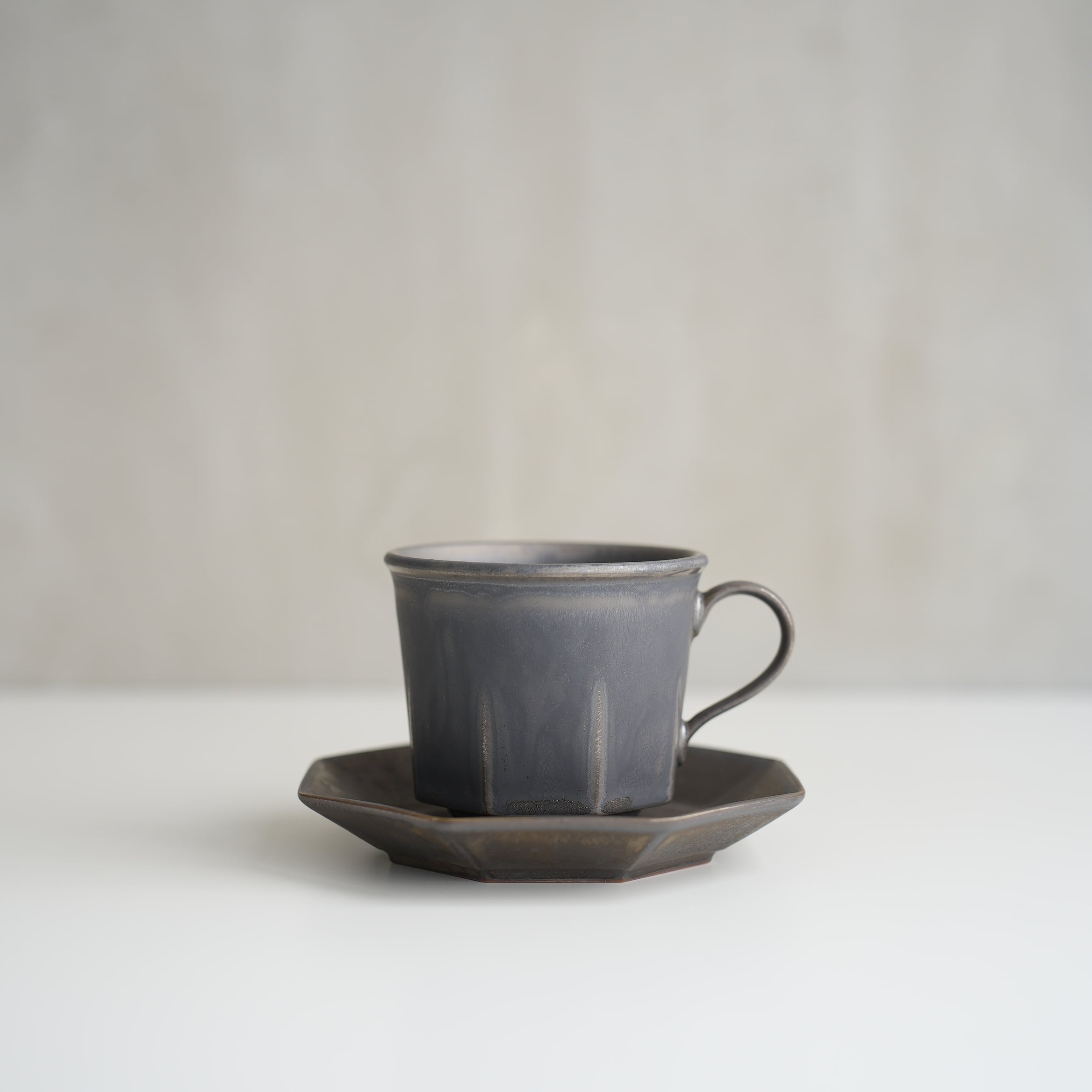 Ancient Pottery Cup & Saucer Brass