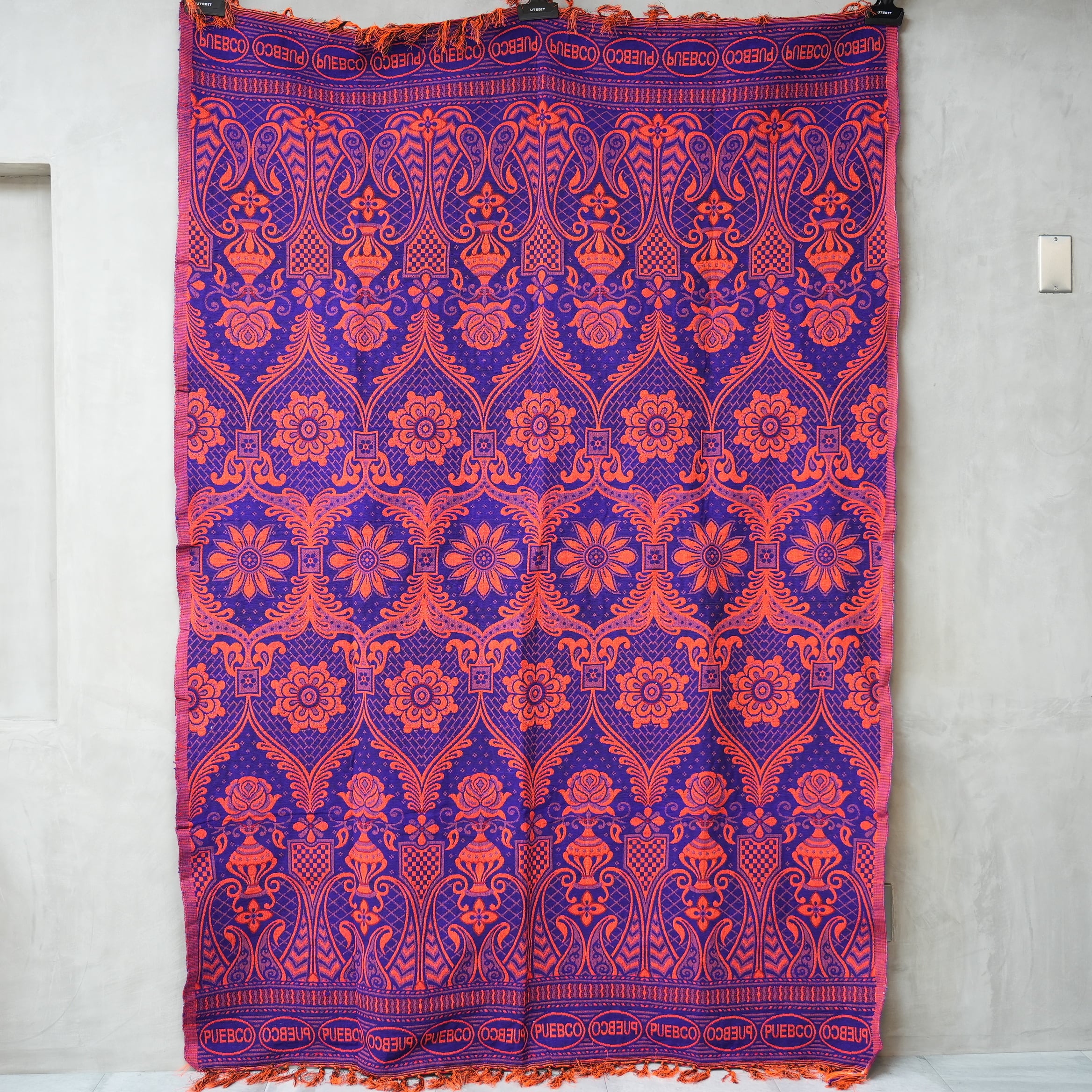 Reversible Jacquard Rug Navy Blue