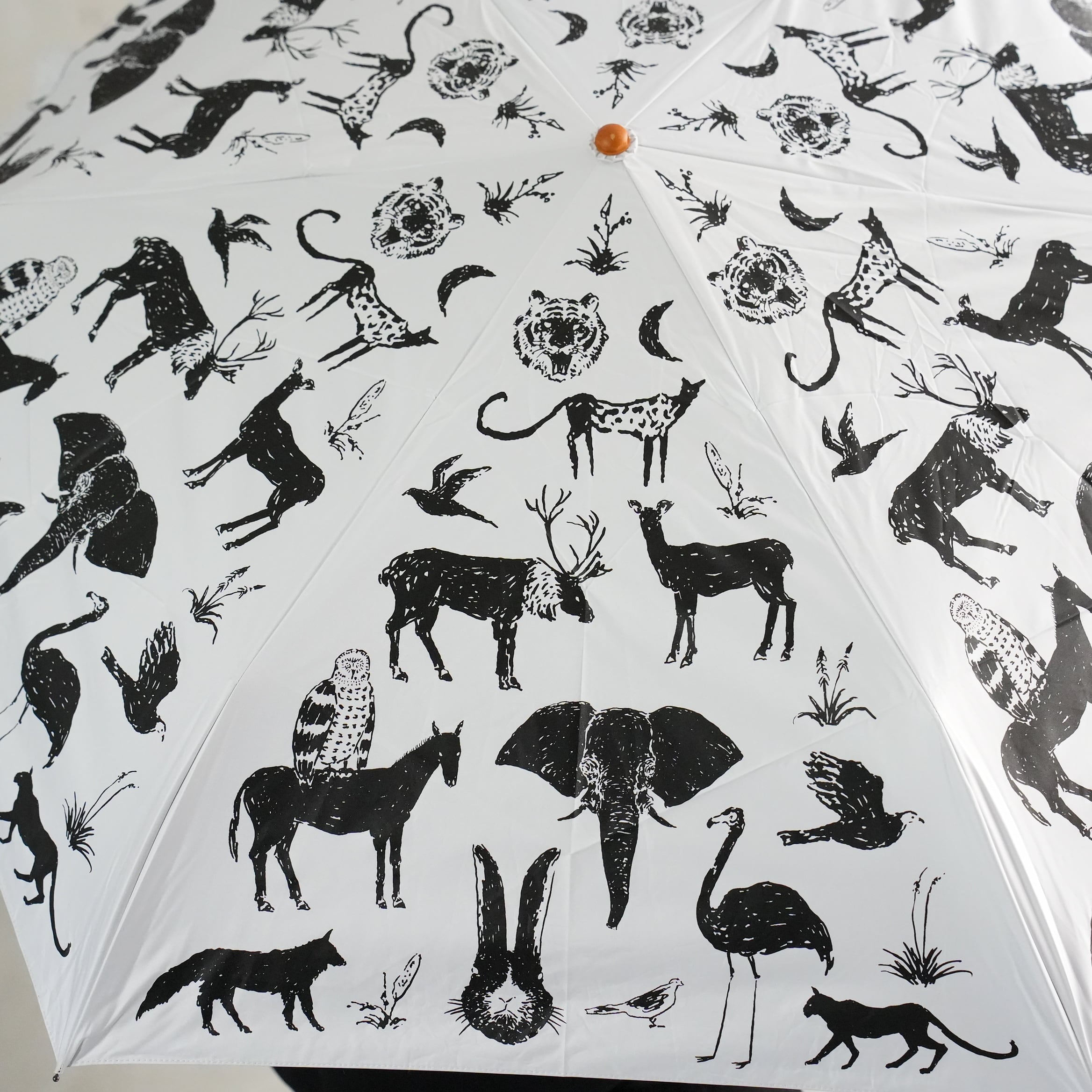 Sunshade Folding Umbrella Zoo White