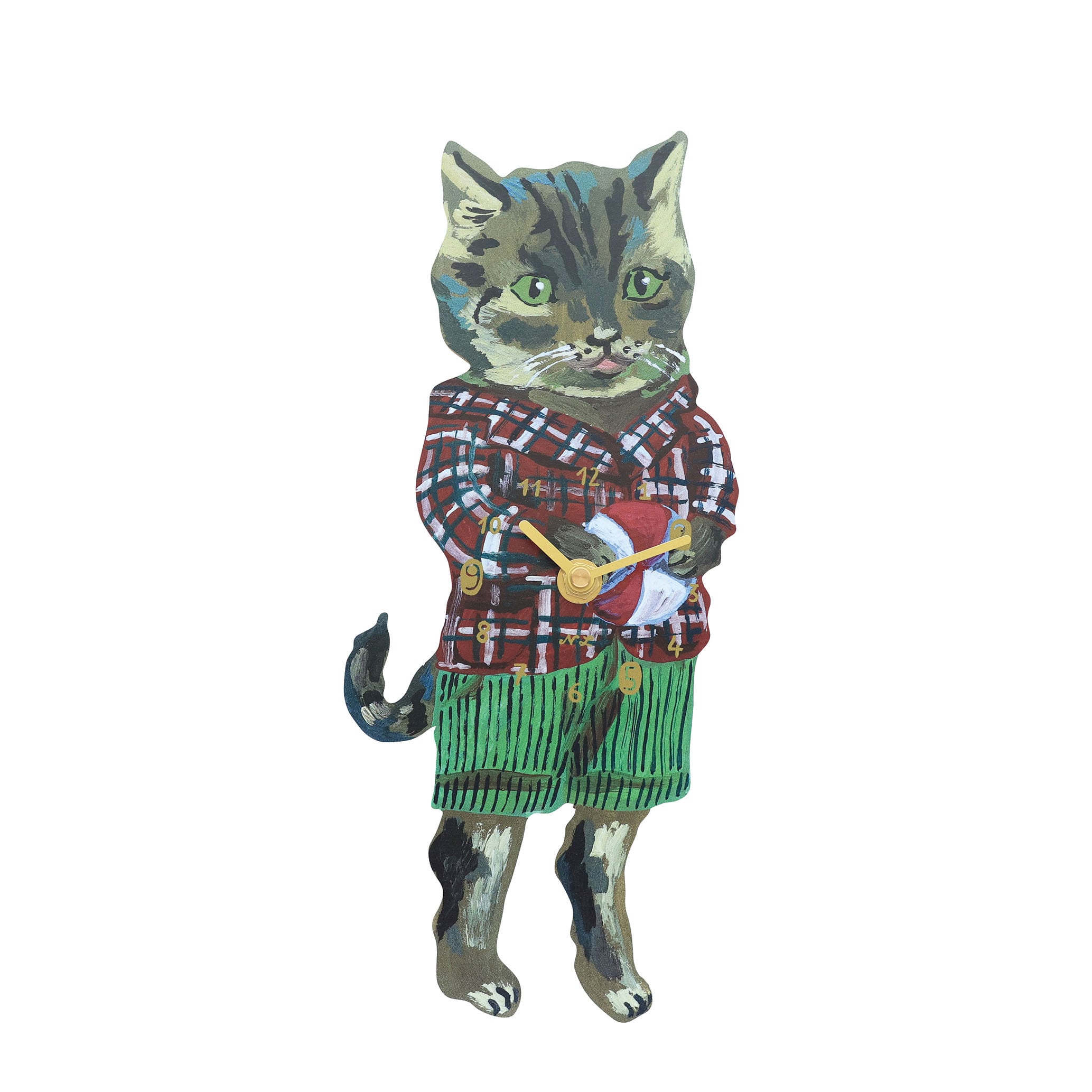 Nathalie Lete Diecut Clock Tabby Cat