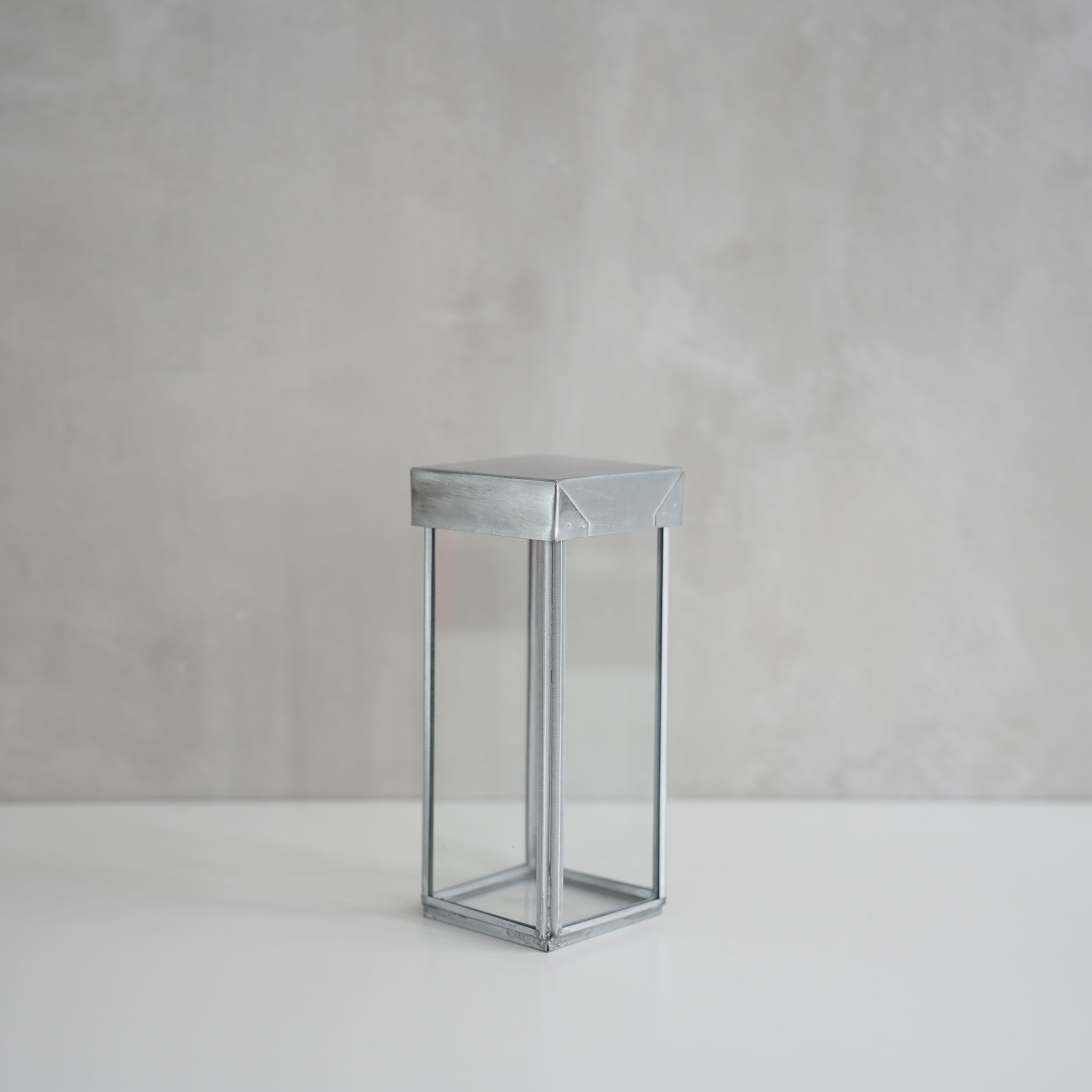 Glass Box With Recycle Steel Lid / Pen Stand
