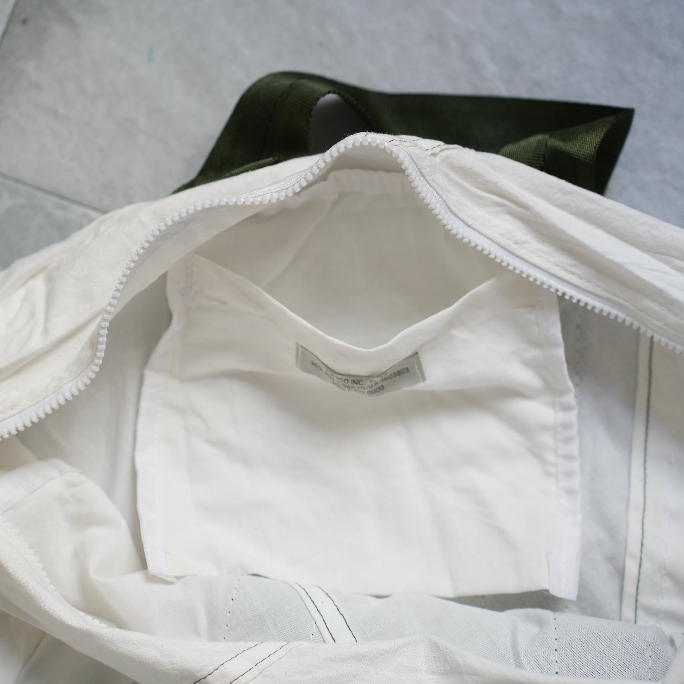 Vintage Parachute Tote Bag Green Belt